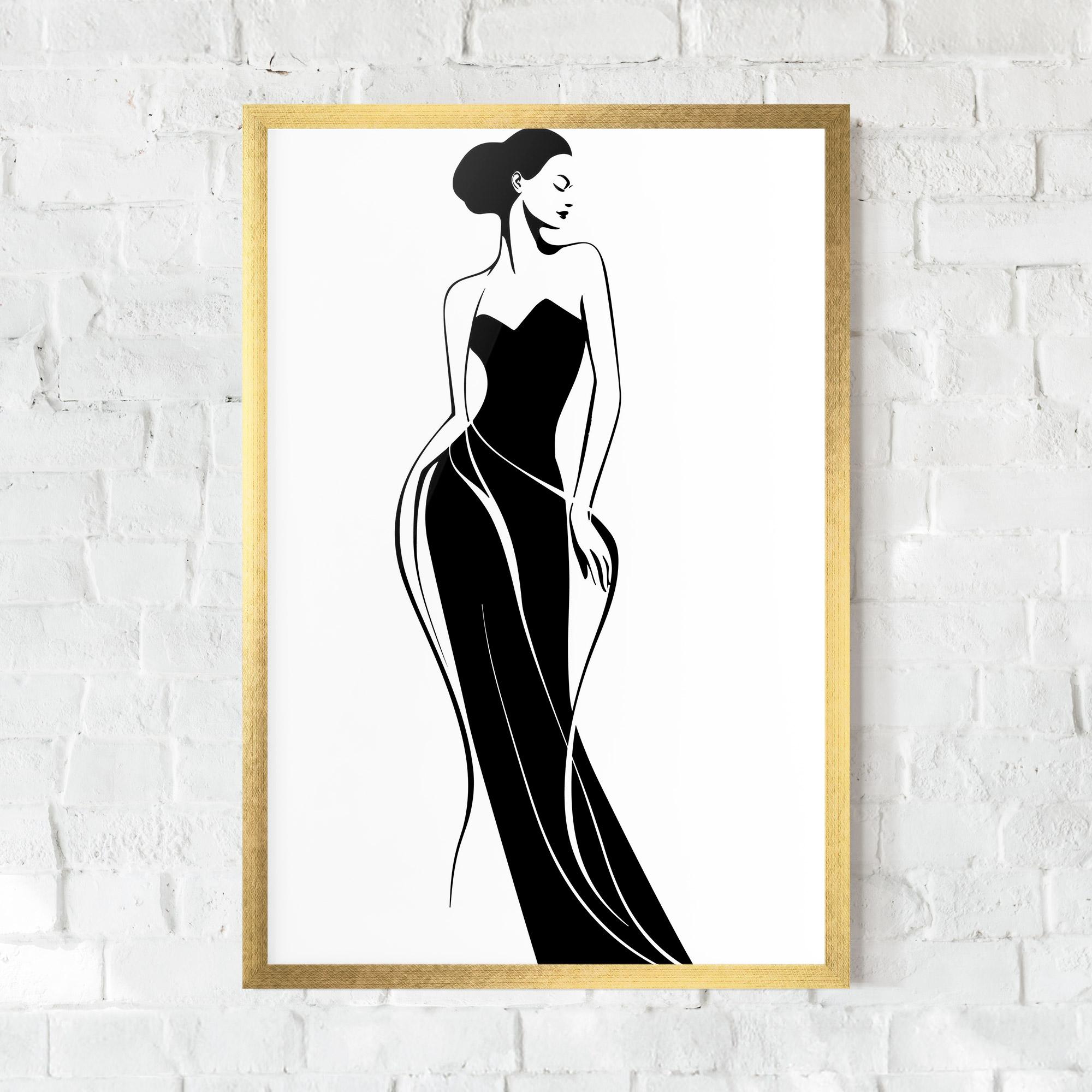 Poster Înrămat Woman Shape Line mockup 0
