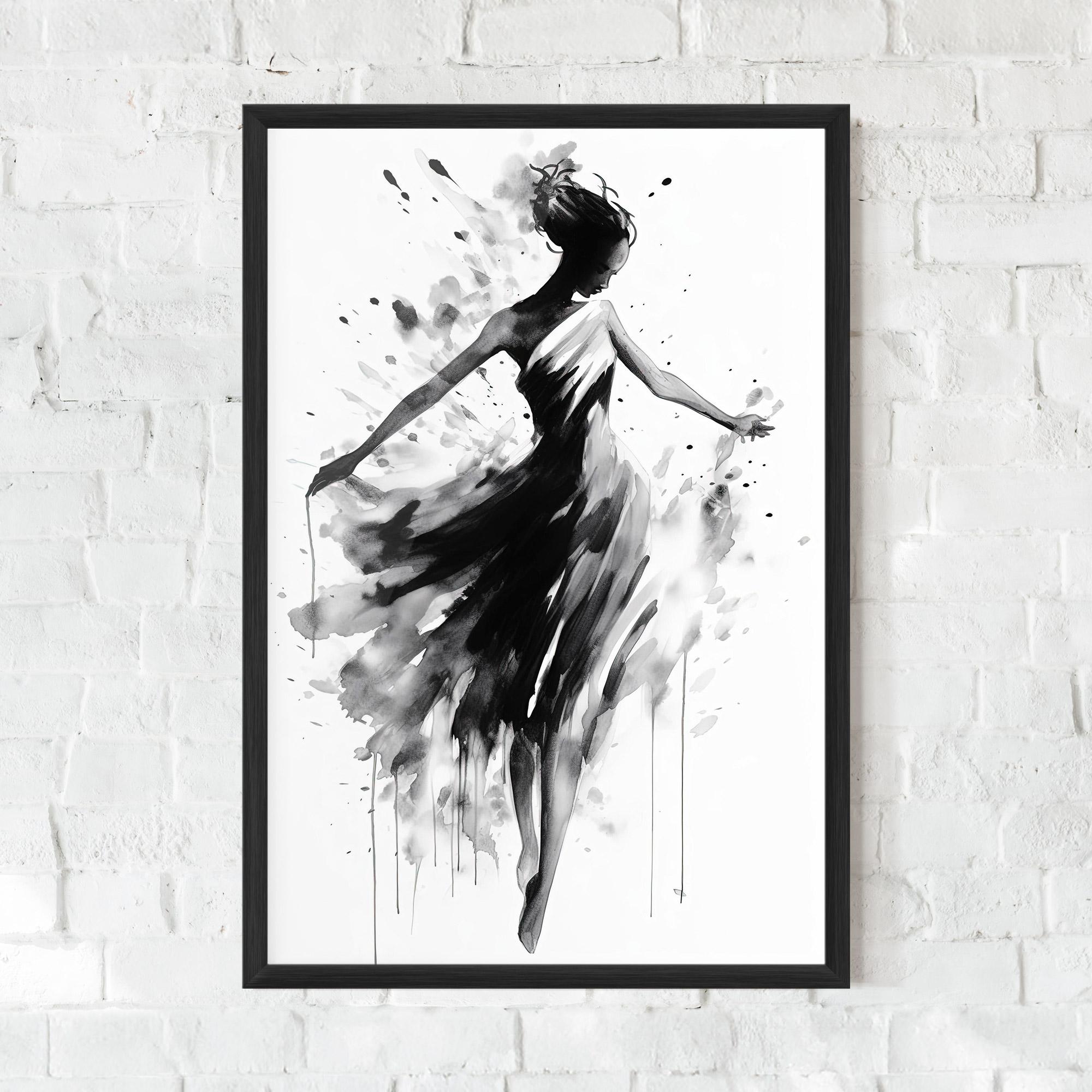 Poster Înrămat Beautiful Dancing Woman mockup 0