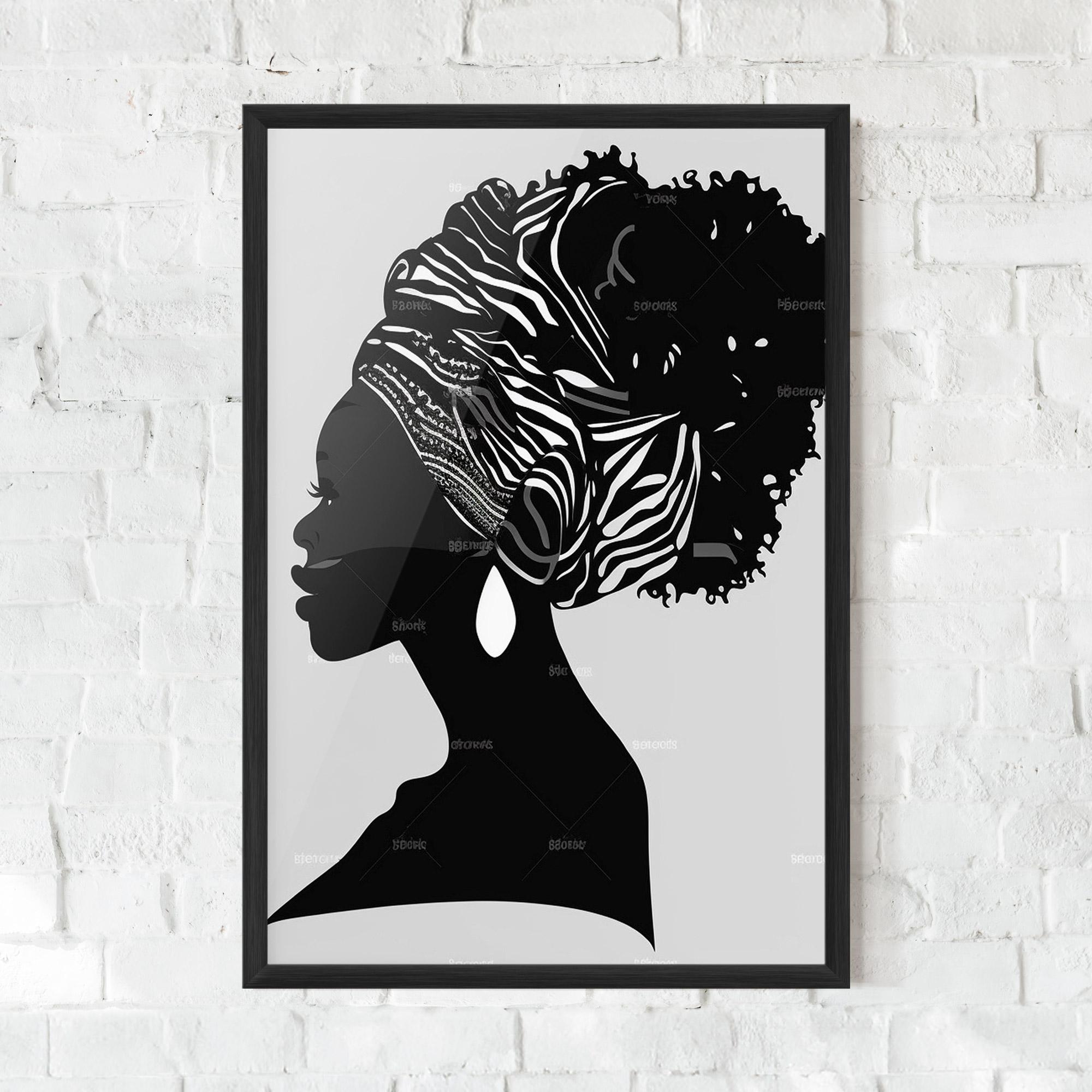 Poster Înrămat Black Woman Silhouette mockup 0