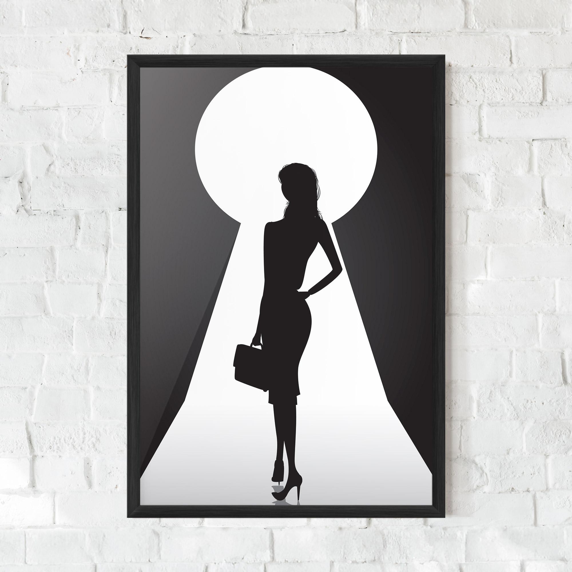Poster Înrămat Girl Door mockup 0