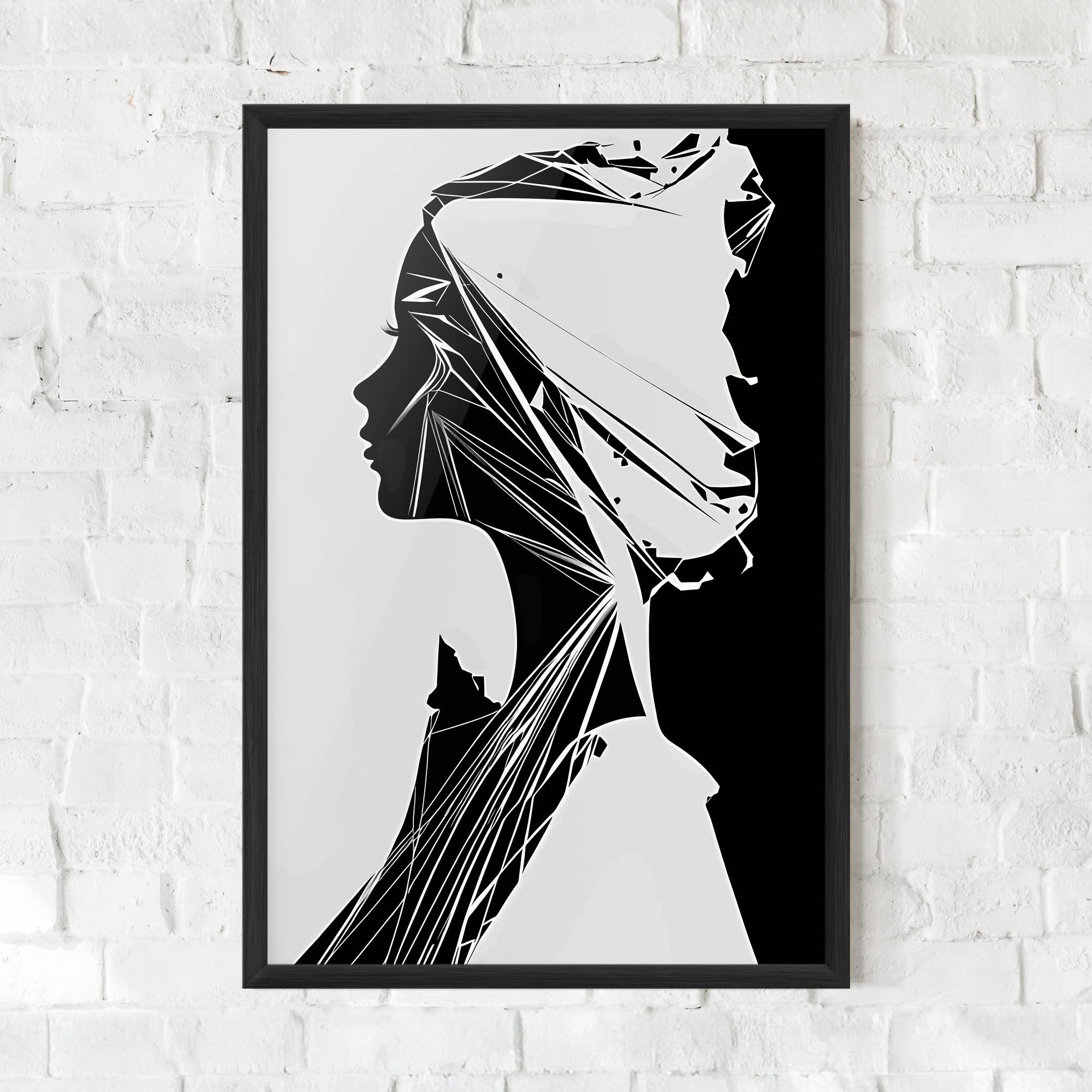 Poster Înrămat Girl Shilouette Art mockup 0