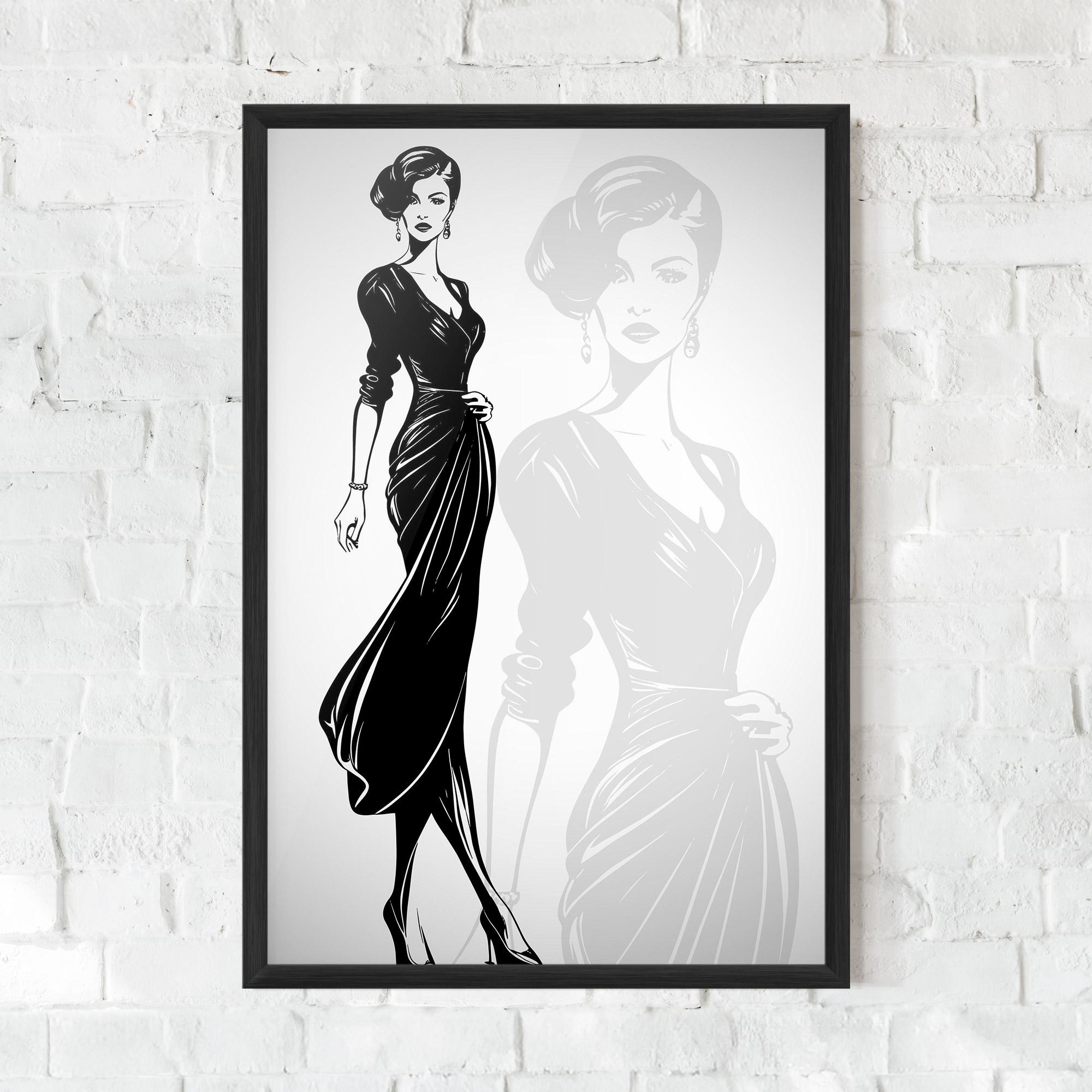 Poster Înrămat Lady Shilouette mockup 0