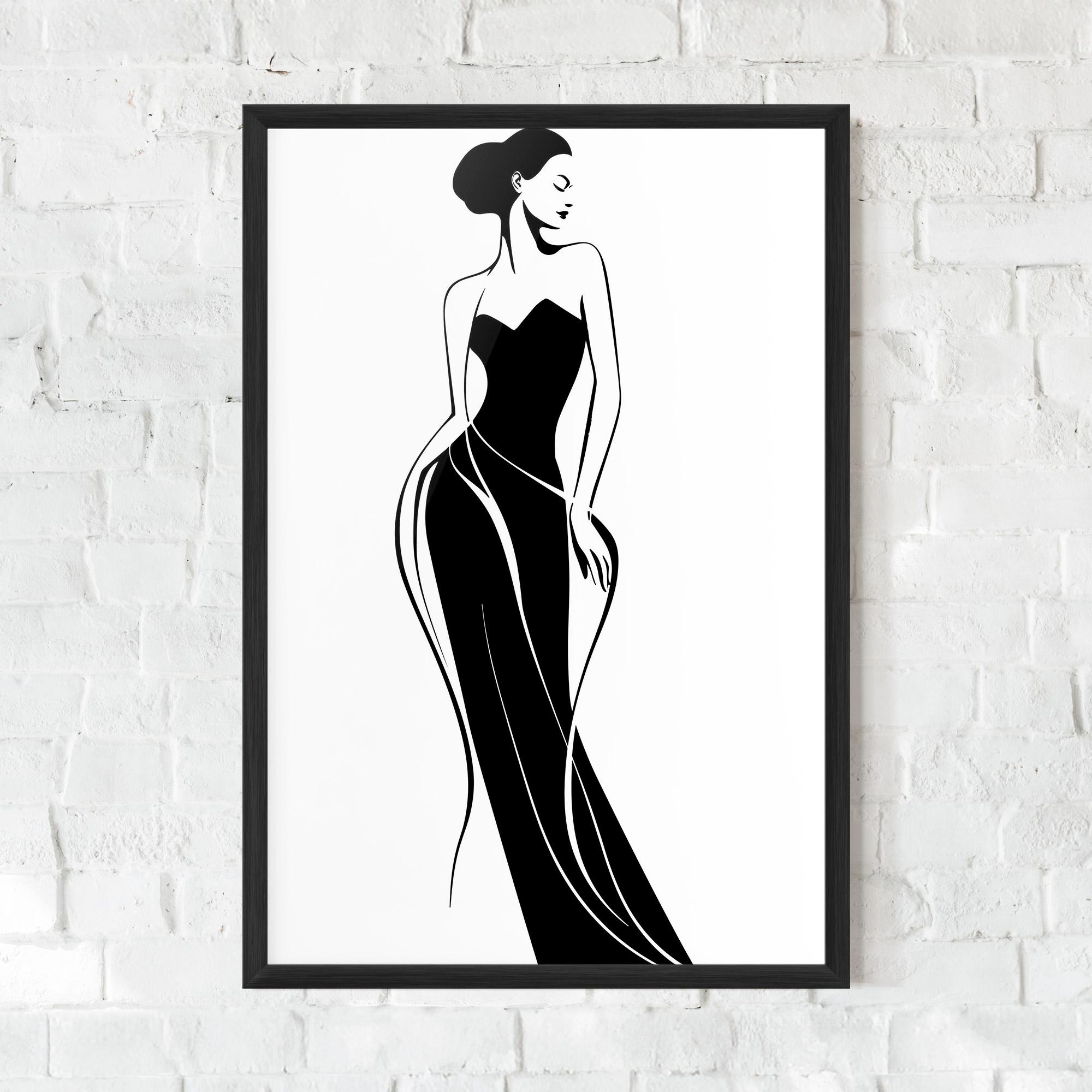 Poster Înrămat Woman Shape Line mockup 0