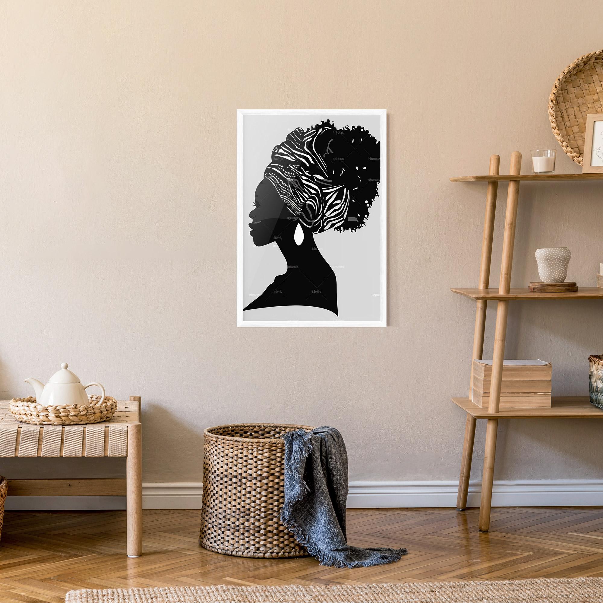 Poster Înrămat Black Woman Silhouette mockup 9