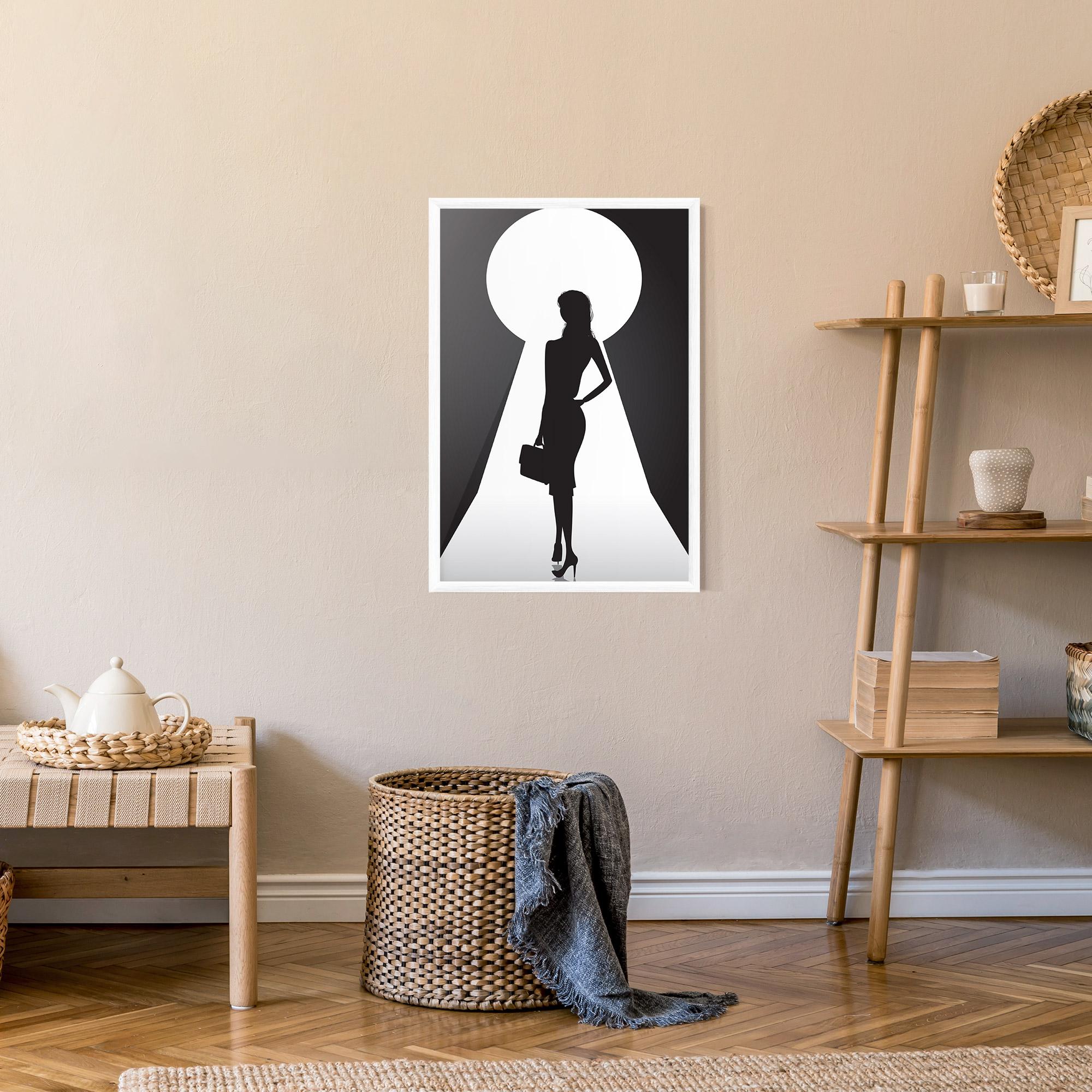 Poster Înrămat Girl Door mockup 9