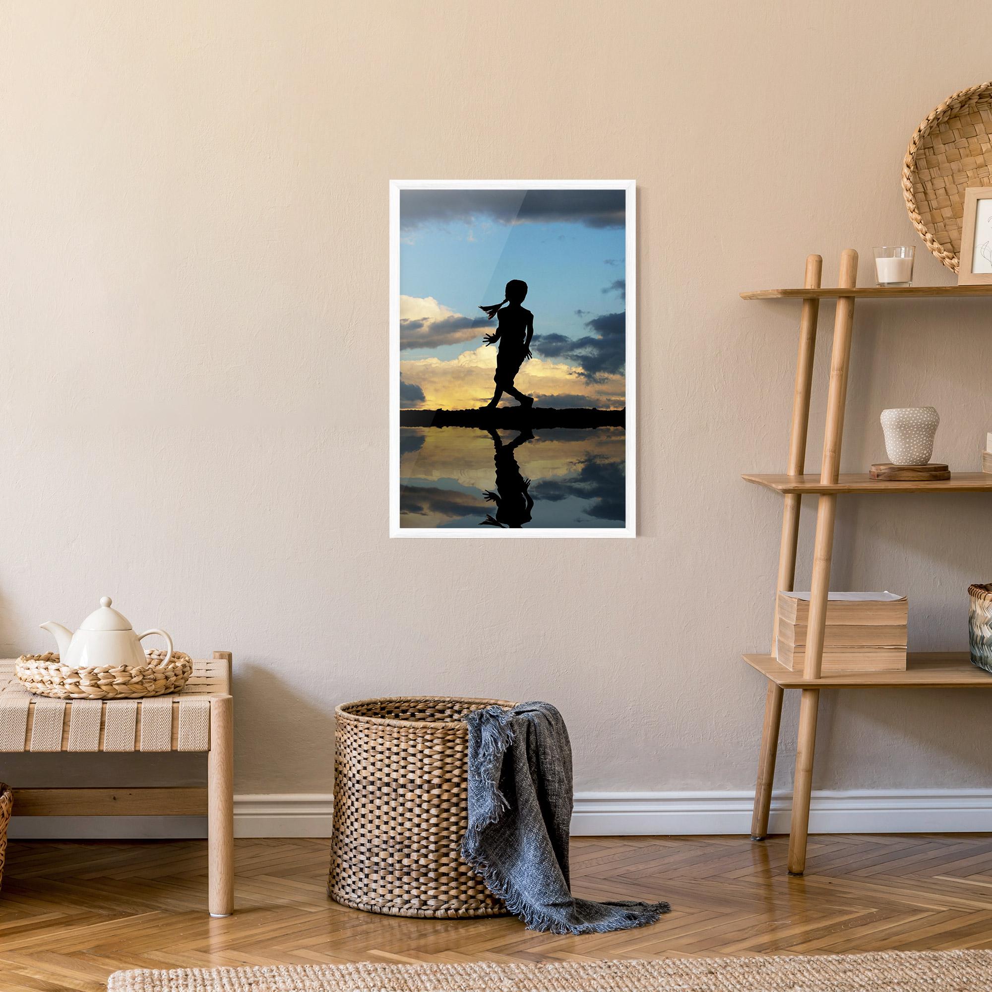 Poster Înrămat Little Girl Jumping mockup 9