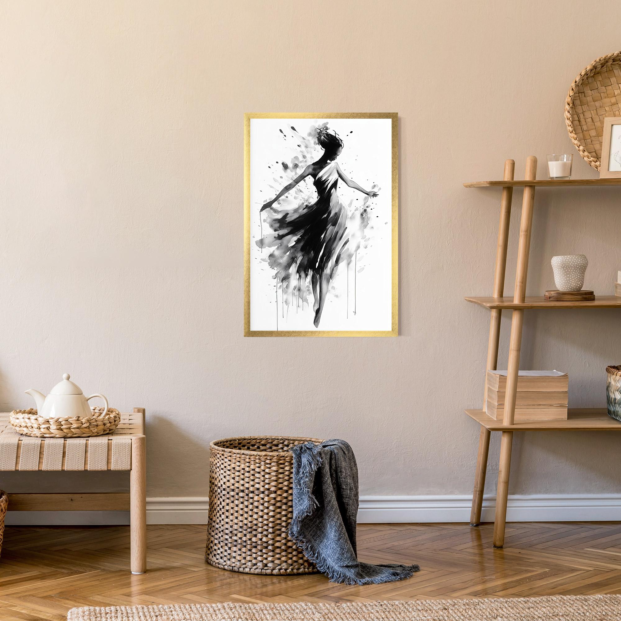 Poster Înrămat Beautiful Dancing Woman mockup 9