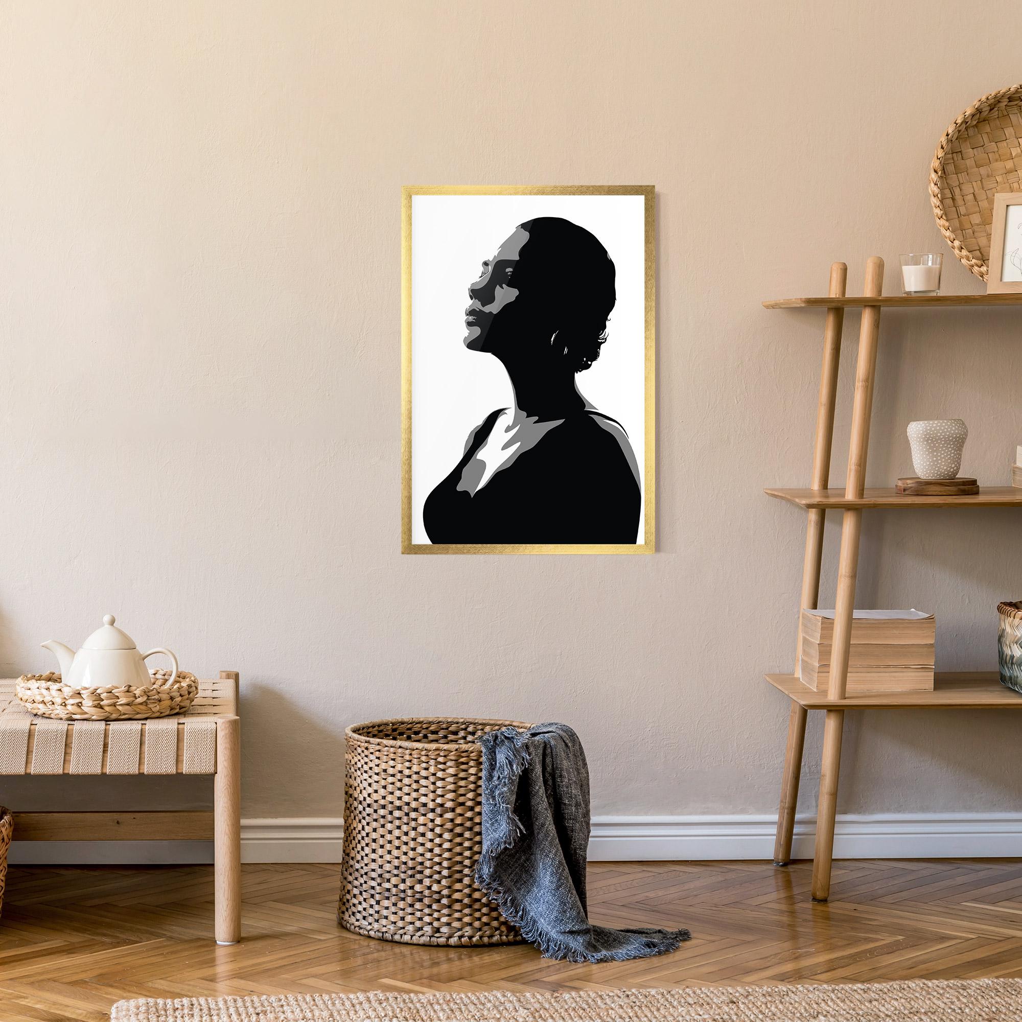 Poster Înrămat Black Woman Shilouette mockup 9