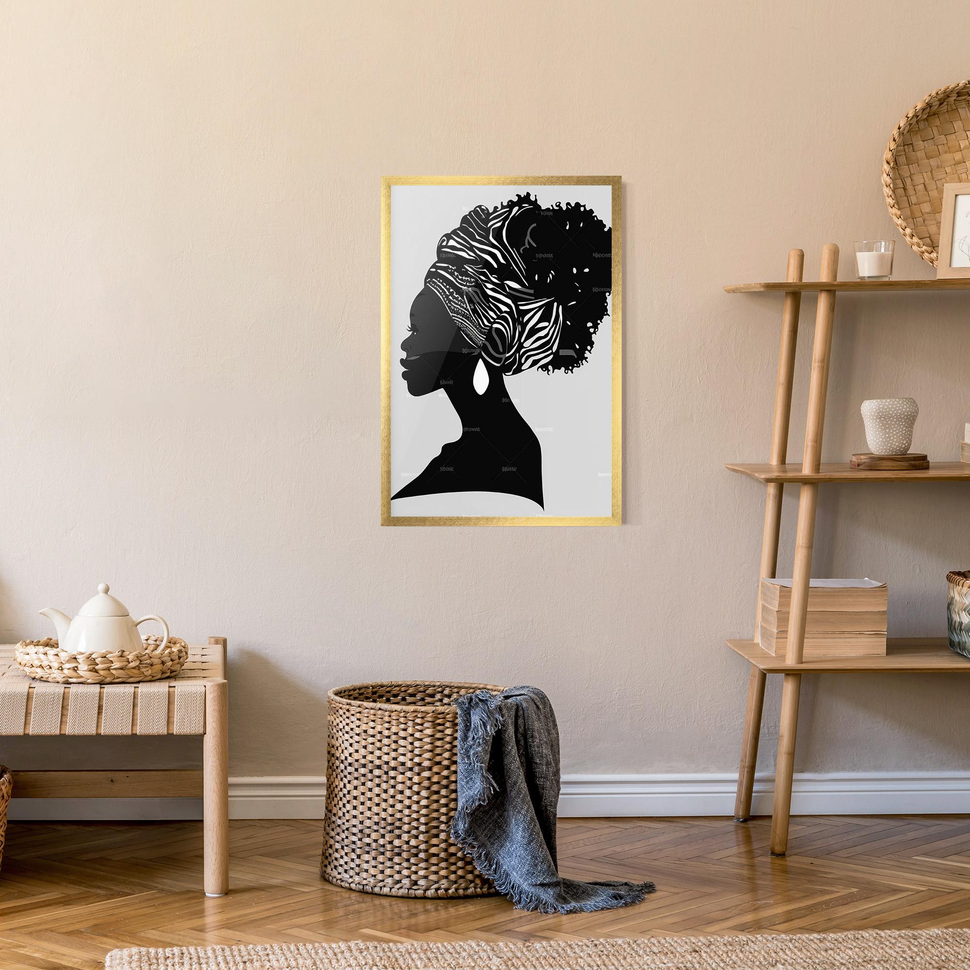 Poster Înrămat Black Woman Silhouette mockup 9