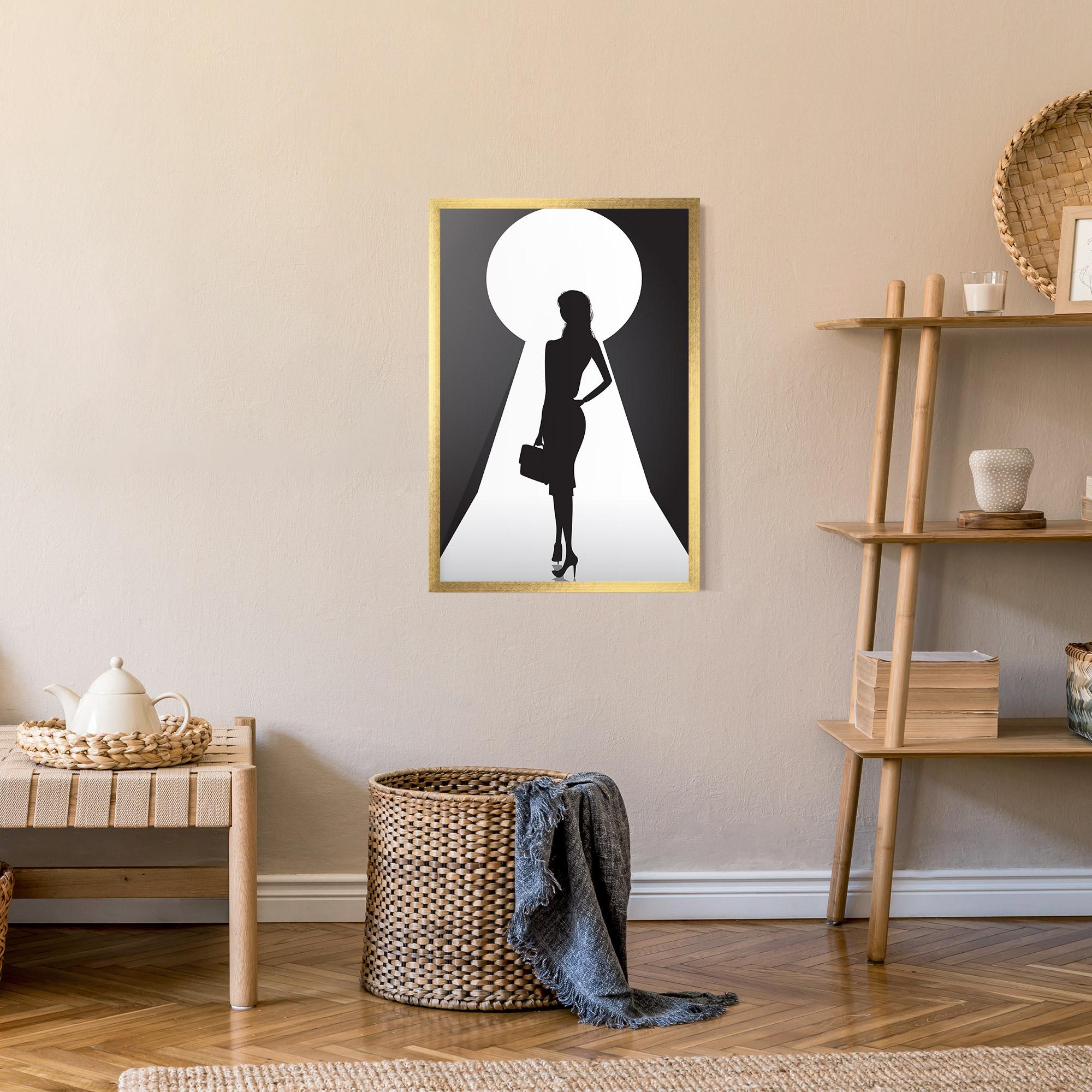 Poster Înrămat Girl Door mockup 9