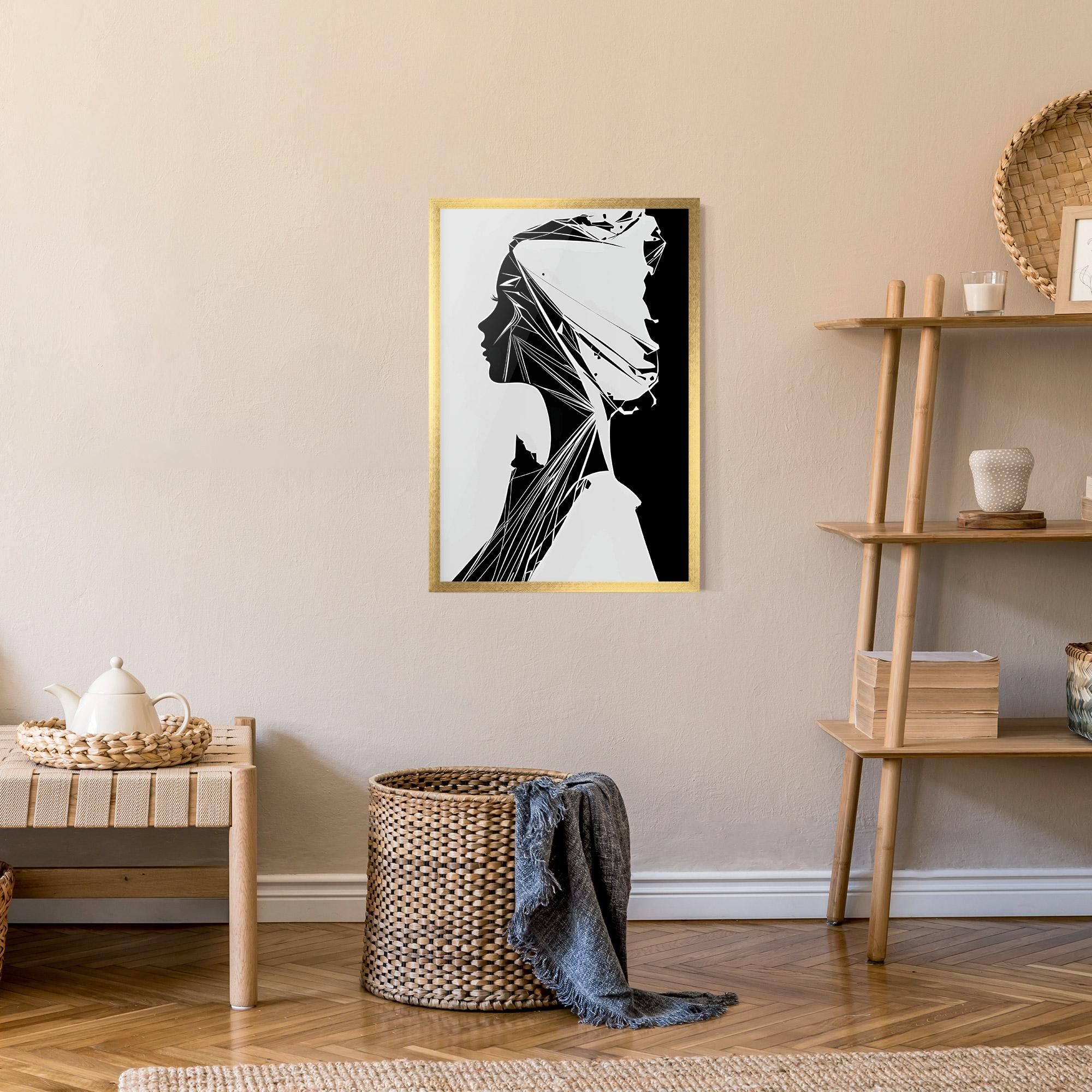 Poster Înrămat Girl Shilouette Art mockup 9