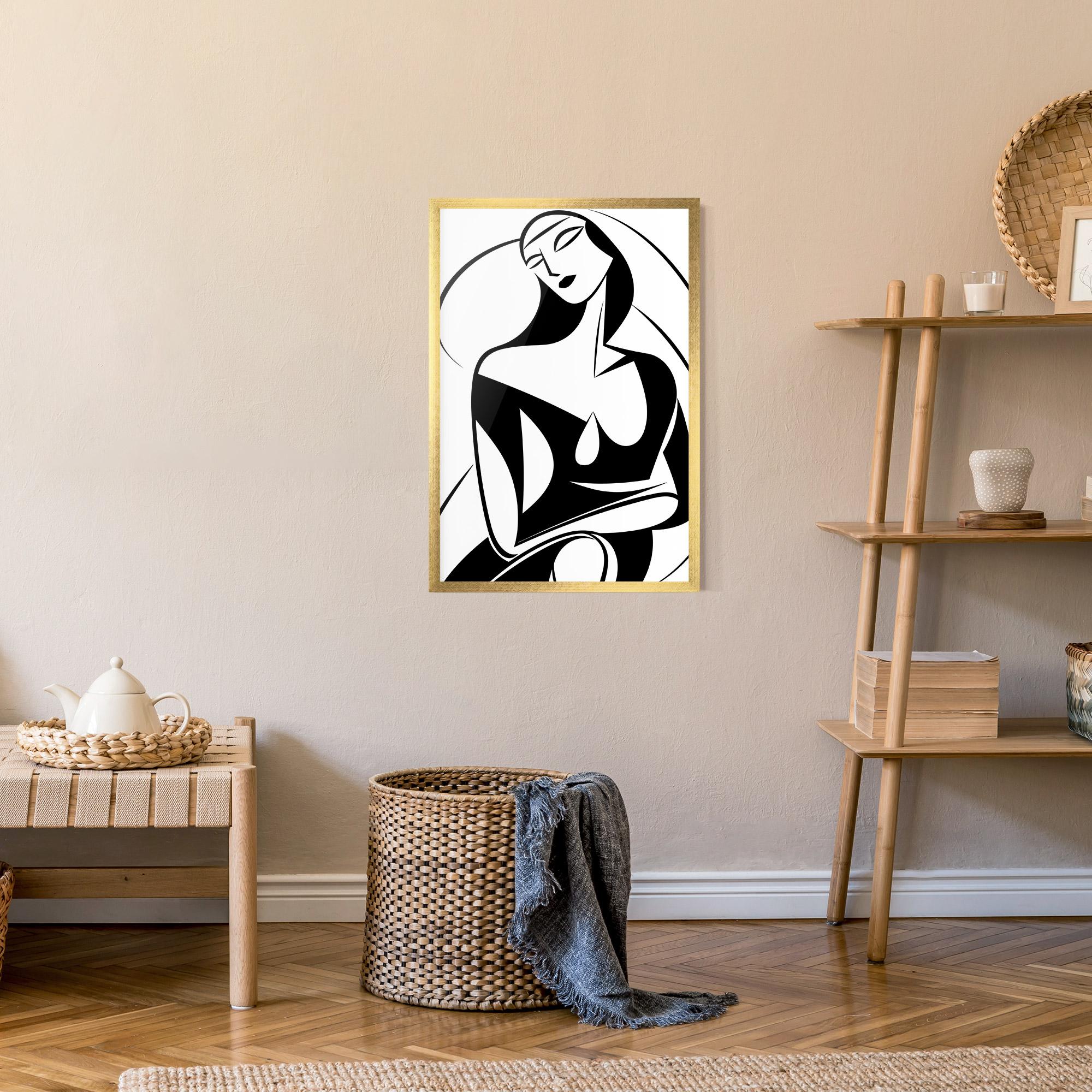 Poster Înrămat Pretty Woman Shilouette mockup 9