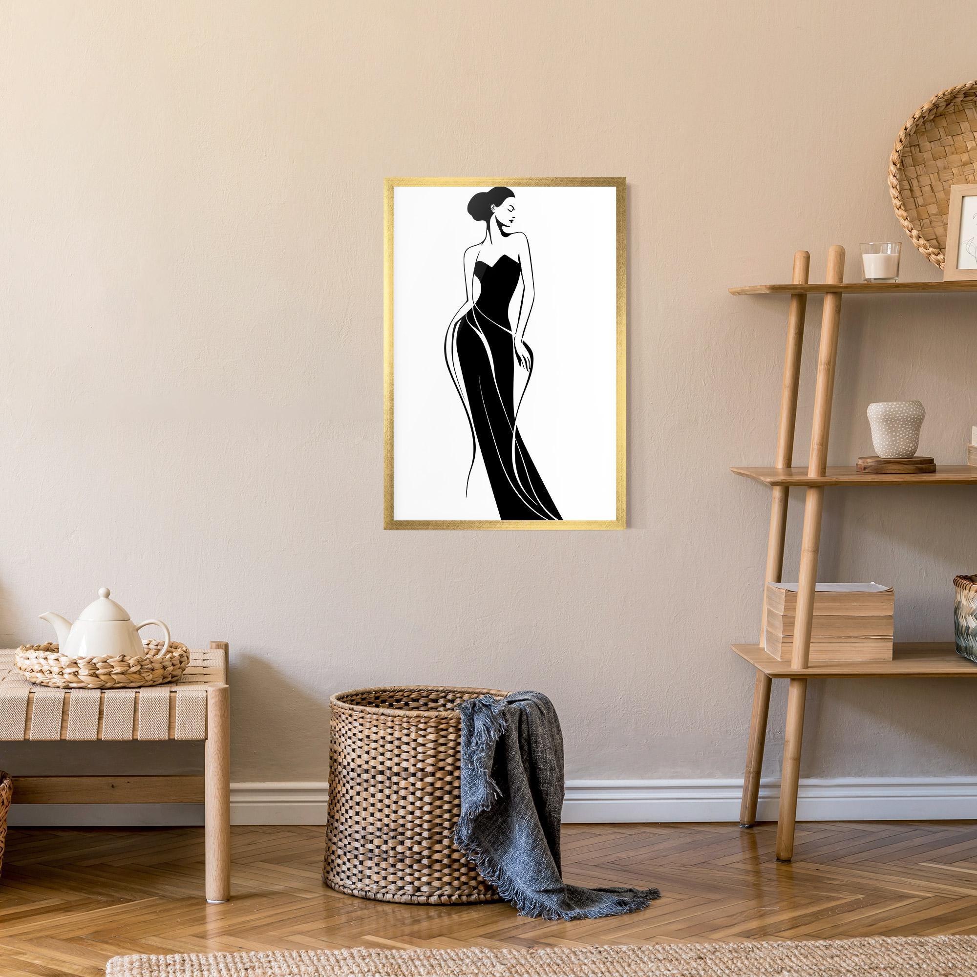 Poster Înrămat Woman Shape Line mockup 9