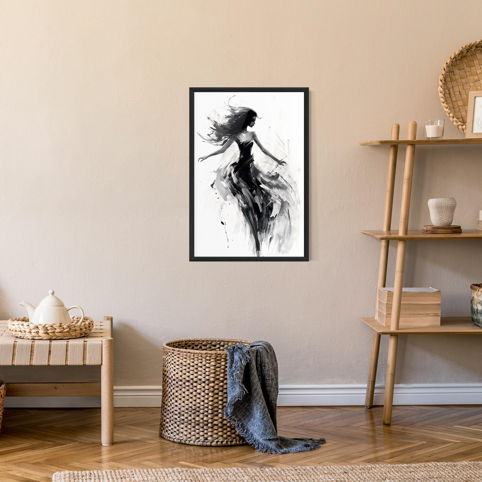Poster Înrămat Black Ink Woman mockup 9