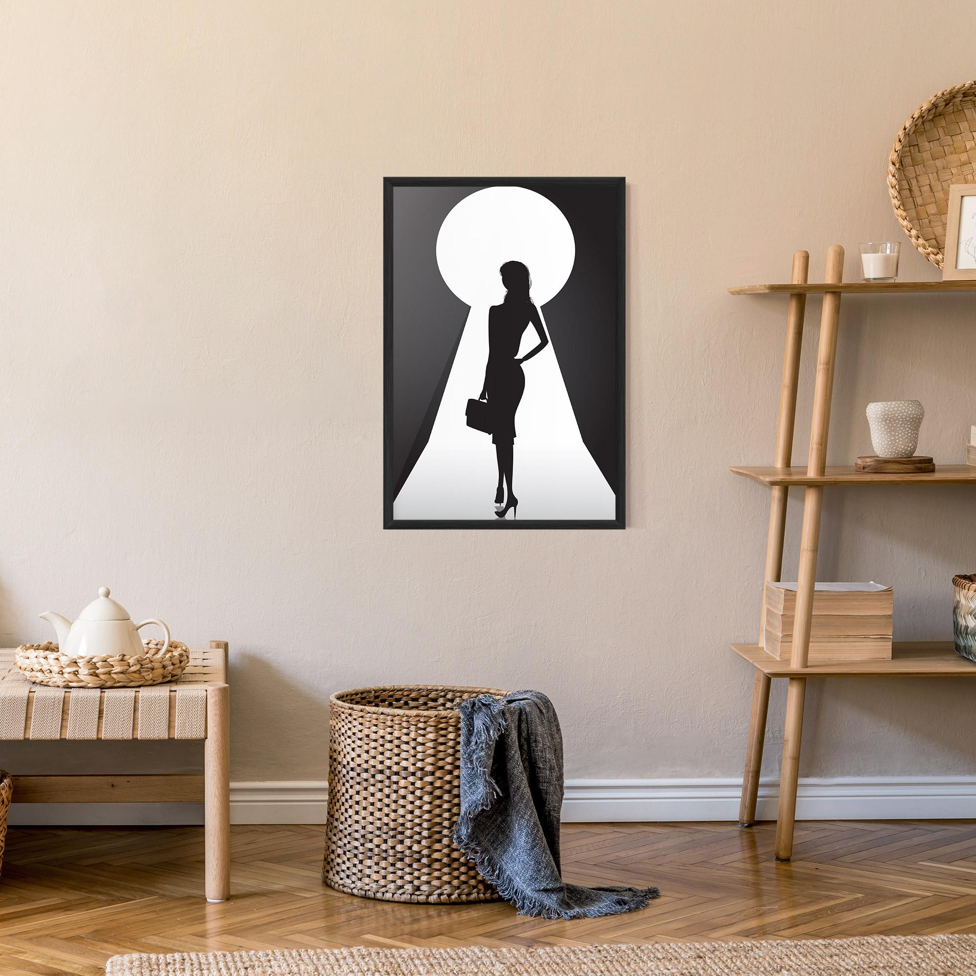 Poster Înrămat Girl Door mockup 9
