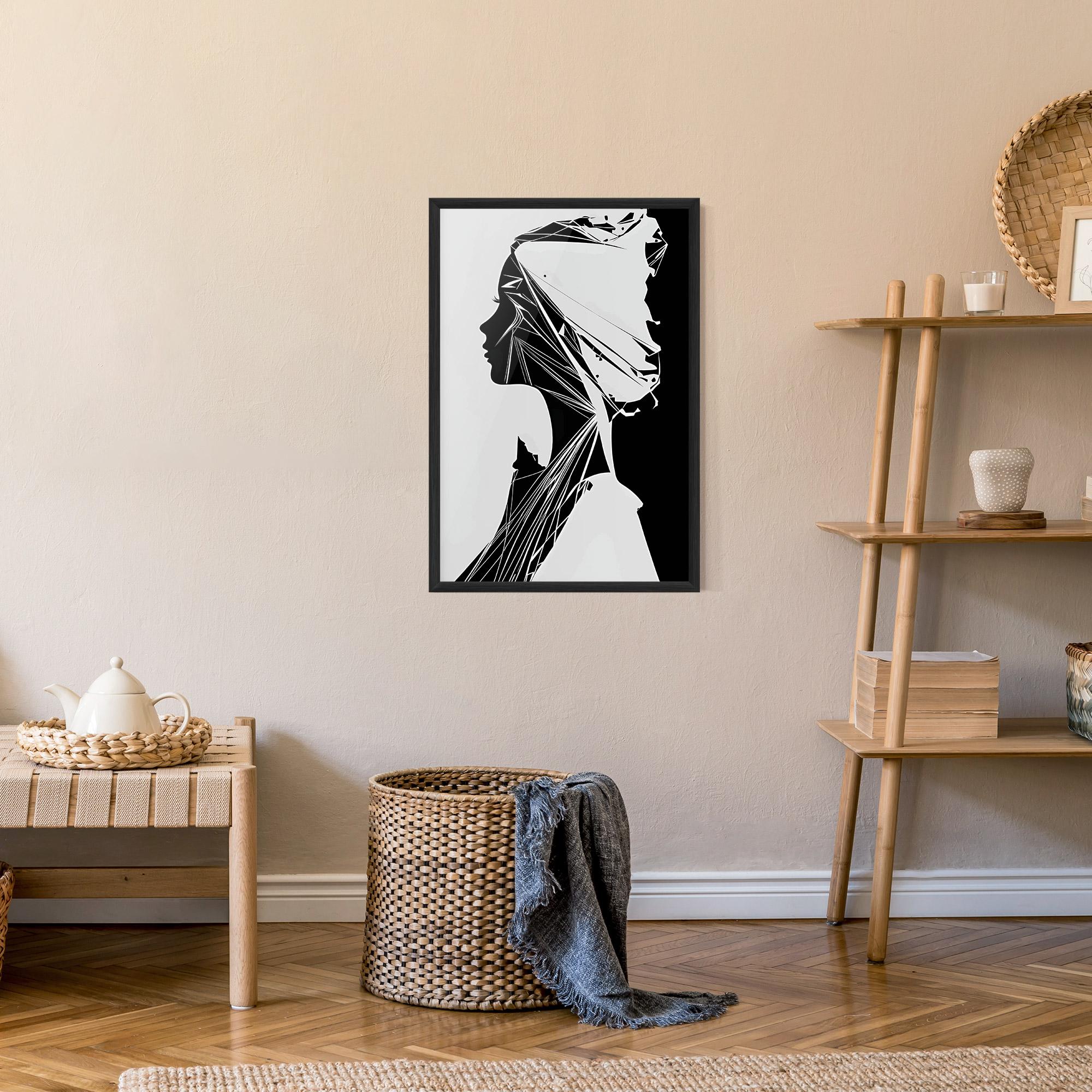 Poster Înrămat Girl Shilouette Art mockup 9