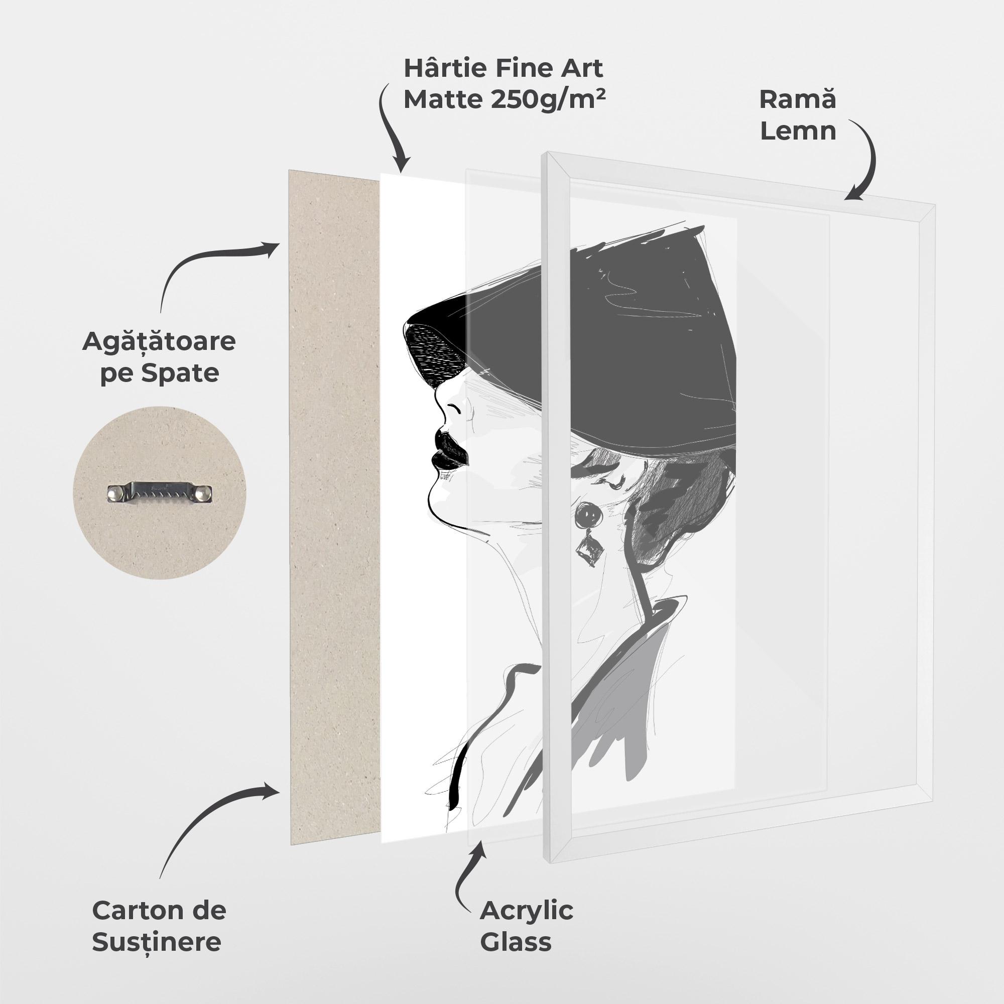 Poster Înrămat Asian Shilouette mockup 1