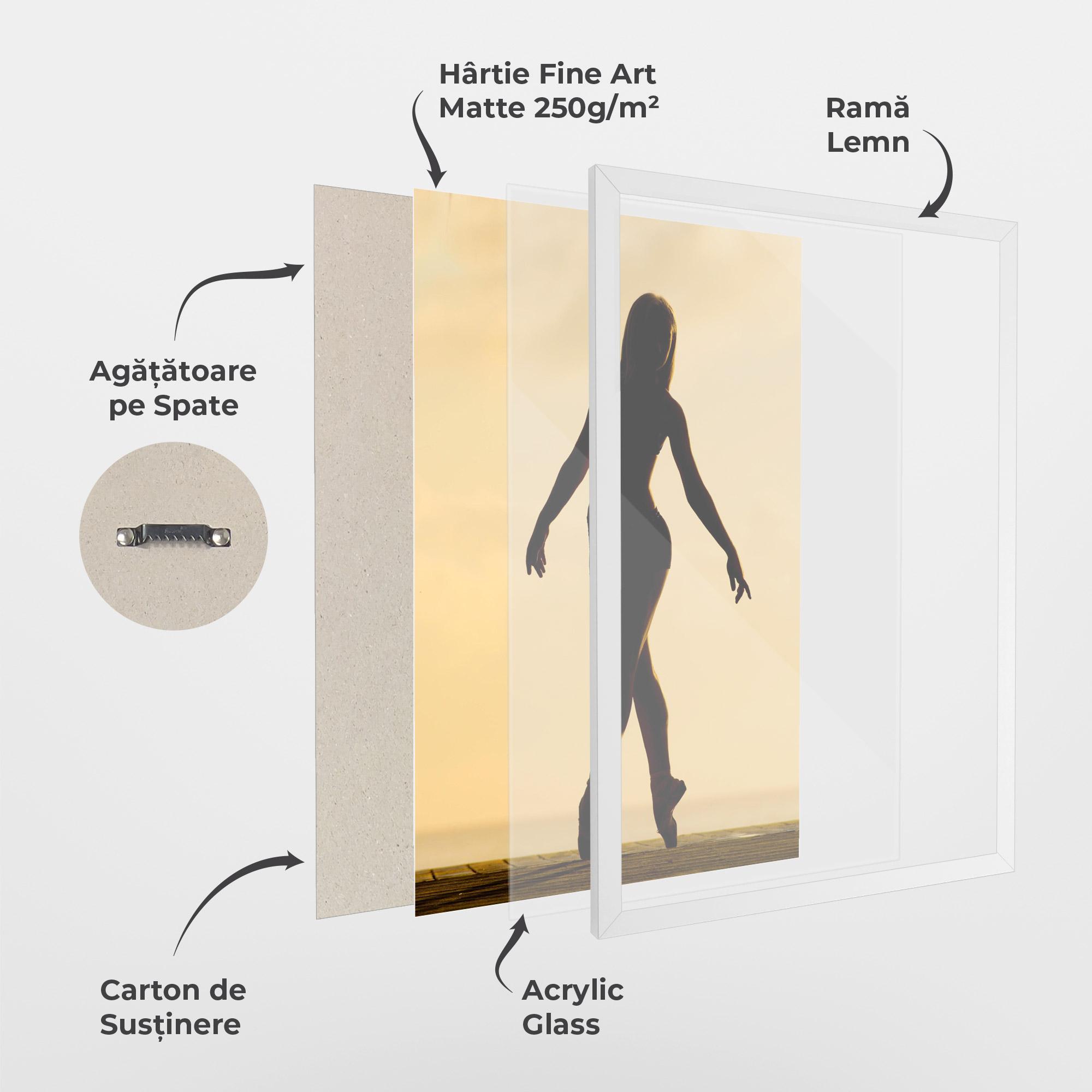 Poster Înrămat Ballet On Cream mockup 1