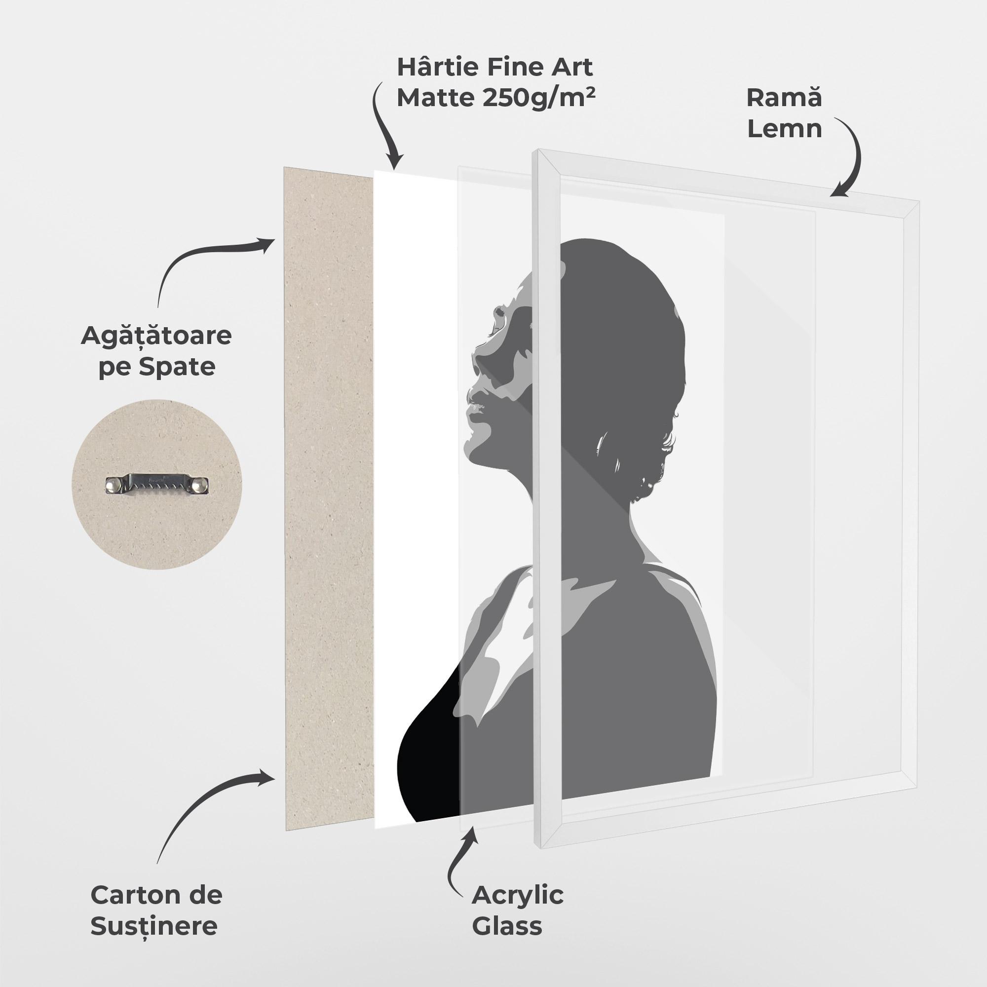 Poster Înrămat Black Woman Shilouette mockup 1