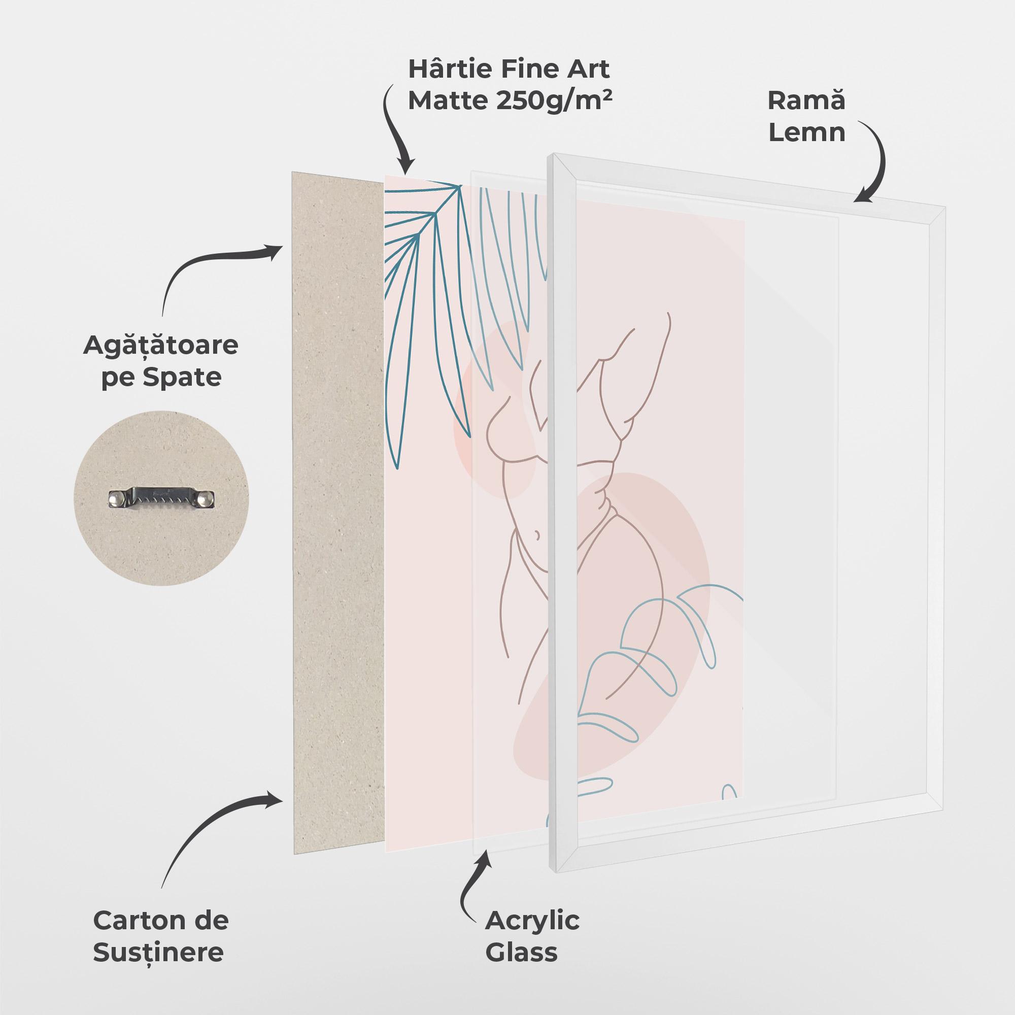 Poster Înrămat Body Line Leaf mockup 1