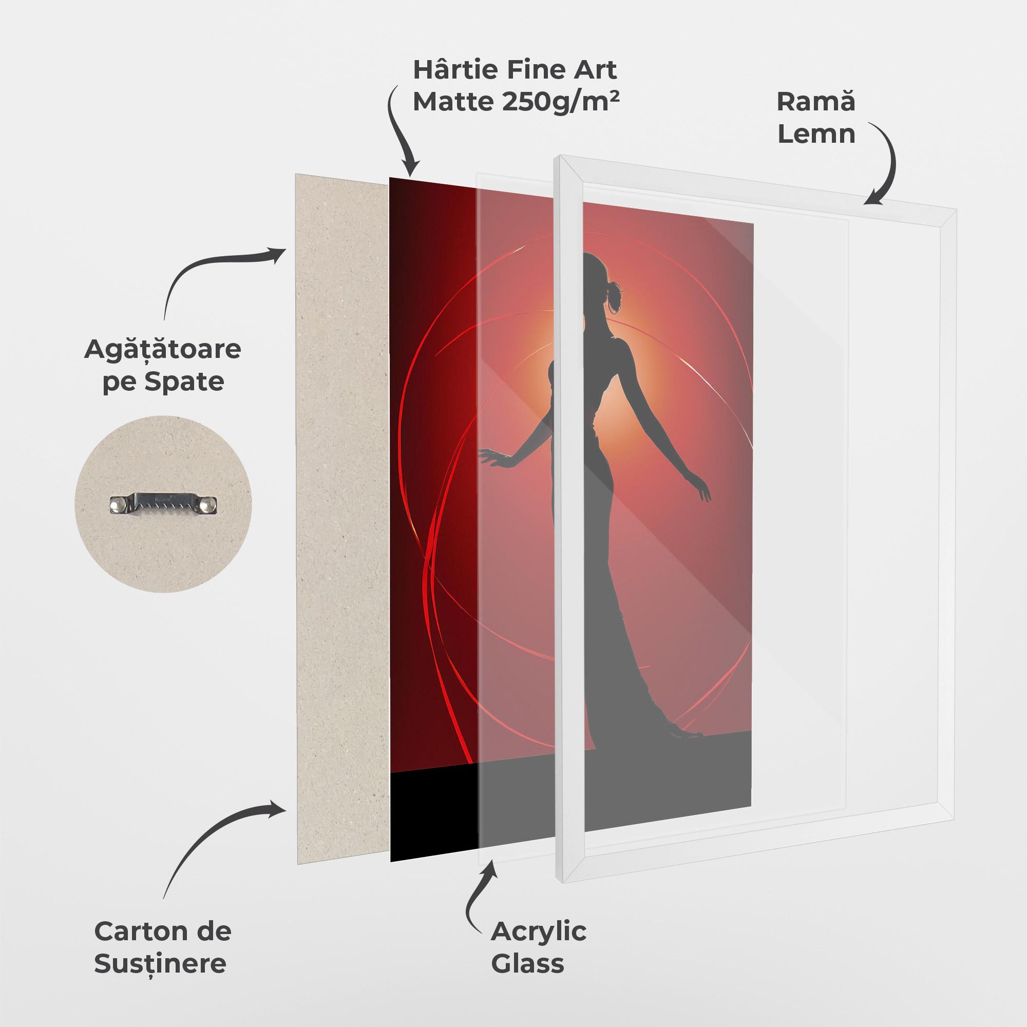 Poster Înrămat Red Background Girl mockup 1