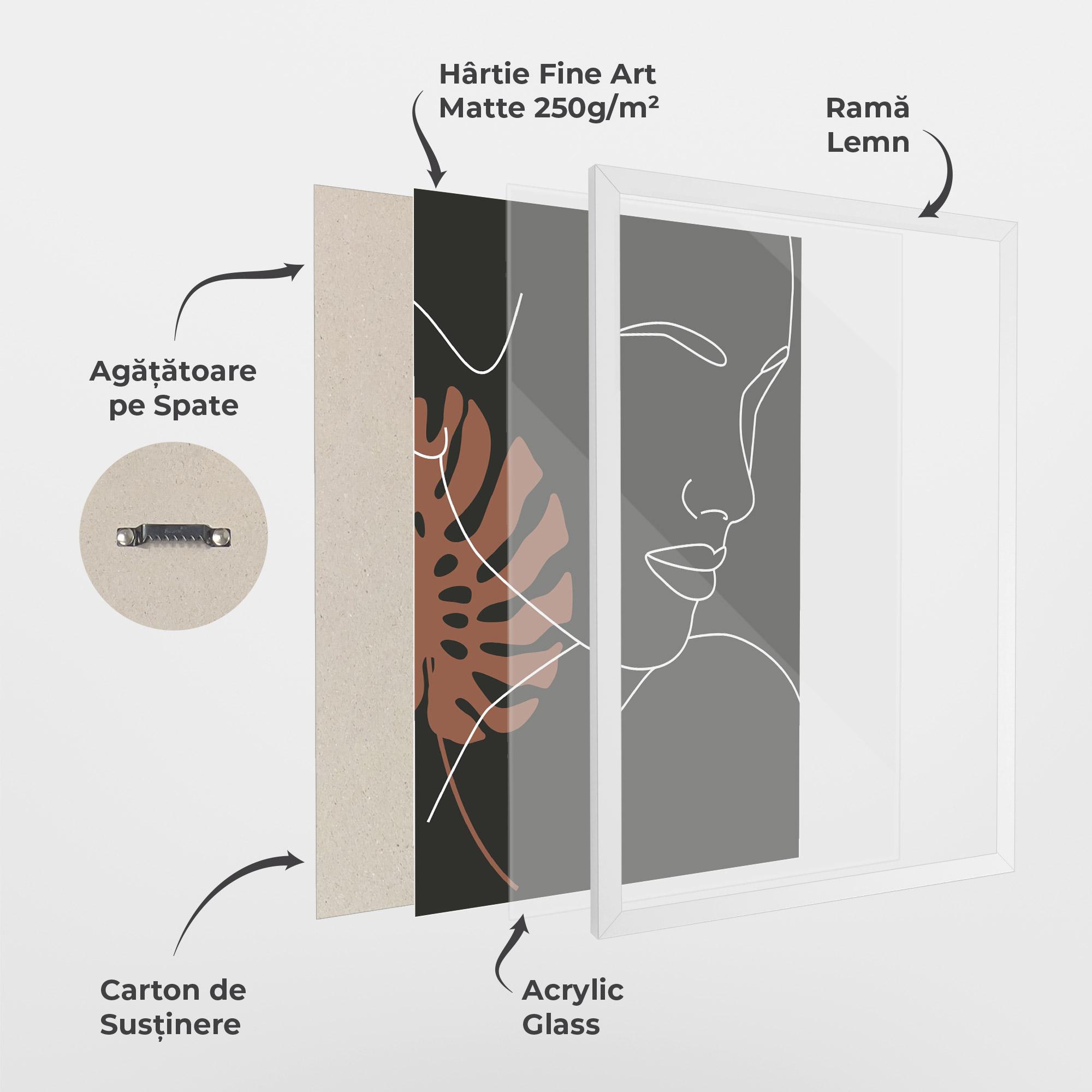 Poster Înrămat White Line Woman mockup 1