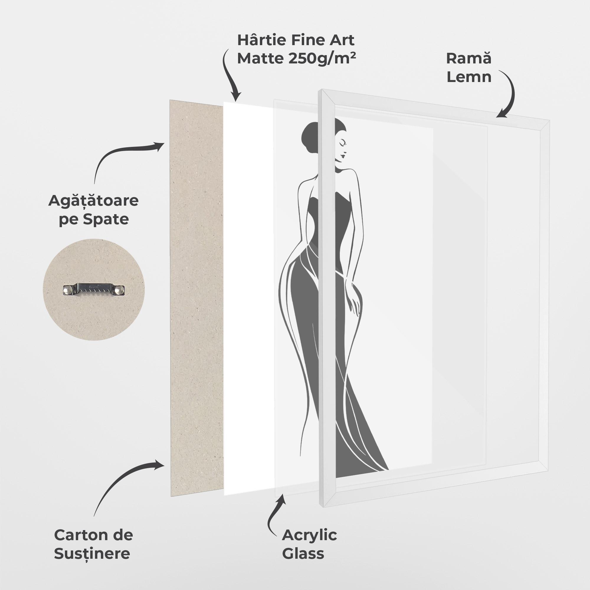 Poster Înrămat Woman Shape Line mockup 1