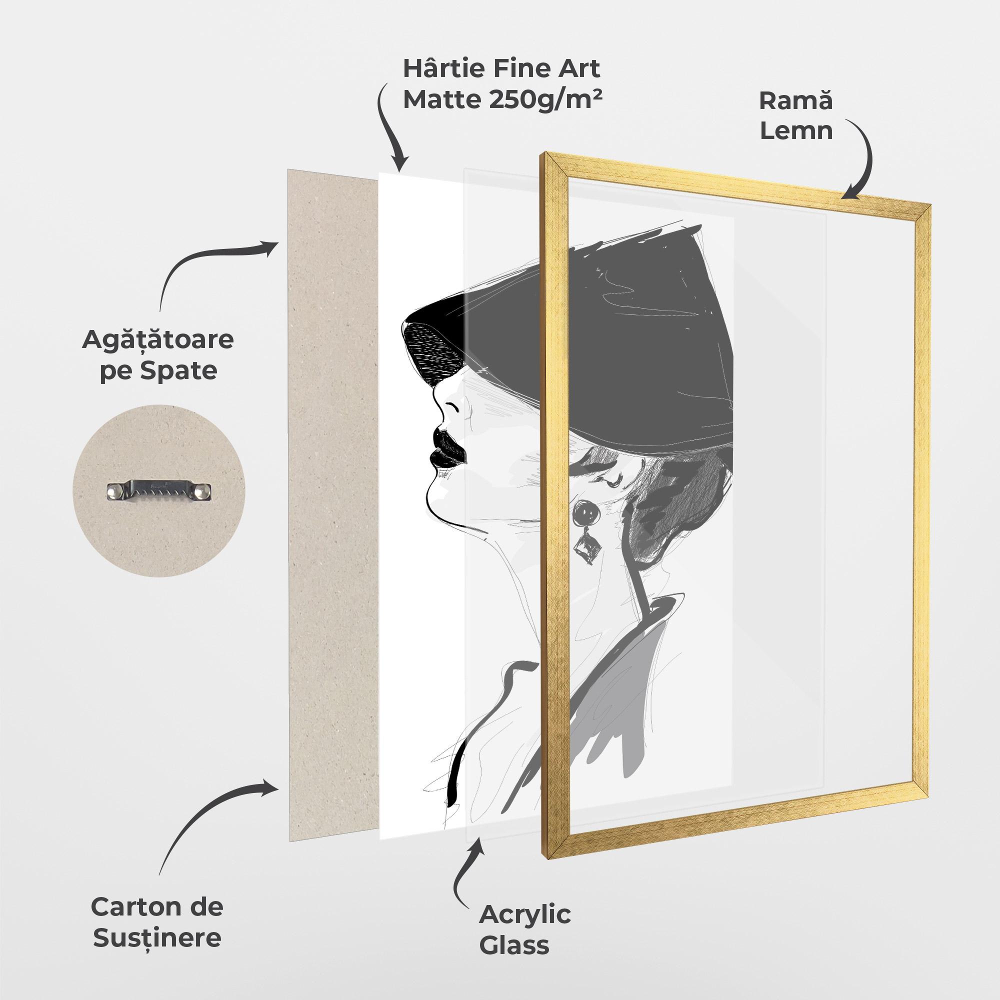 Poster Înrămat Asian Shilouette mockup 1