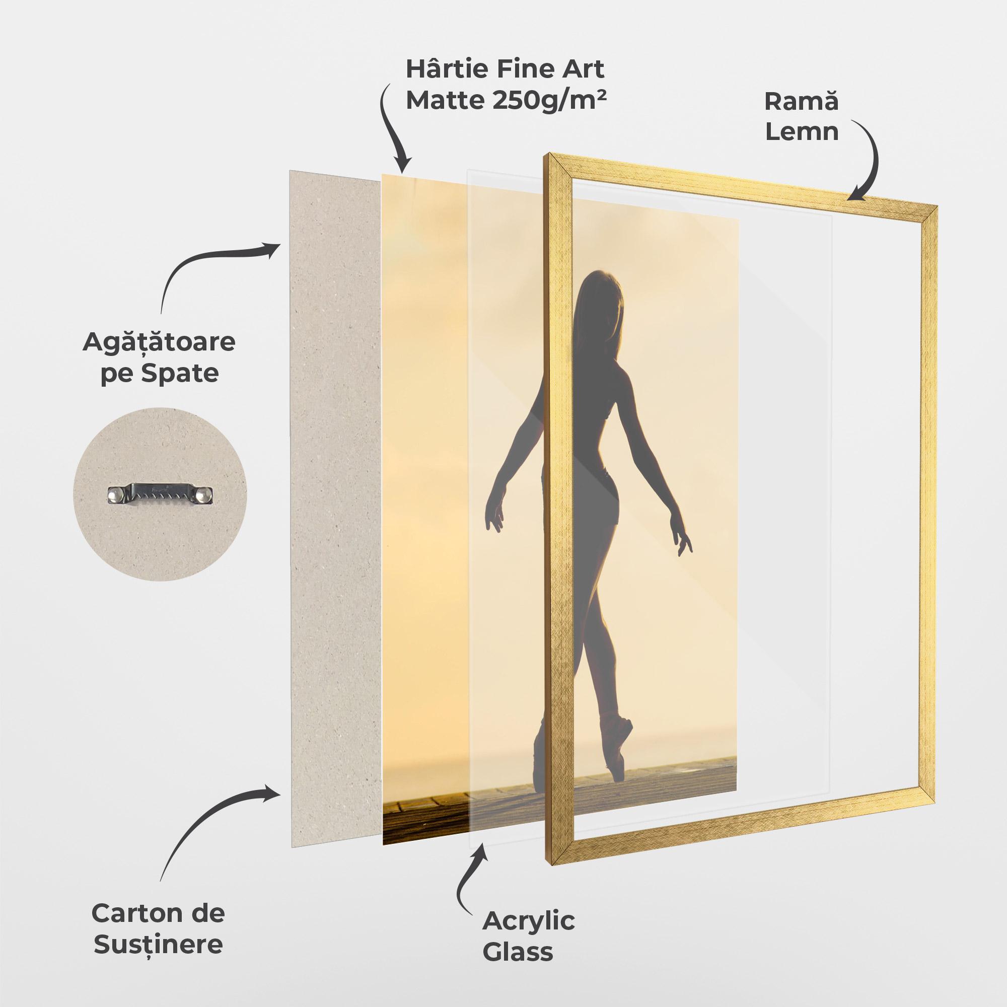 Poster Înrămat Ballet On Cream mockup 1