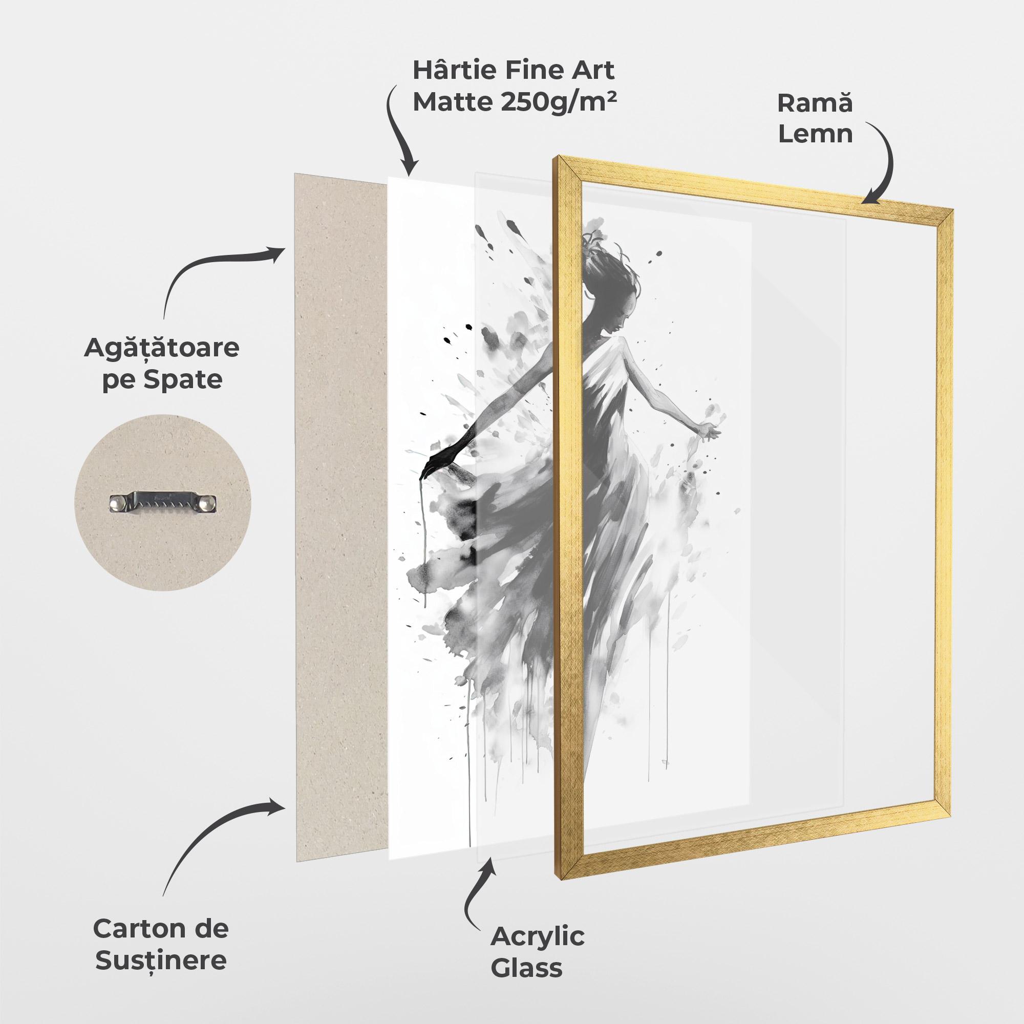 Poster Înrămat Beautiful Dancing Woman mockup 1
