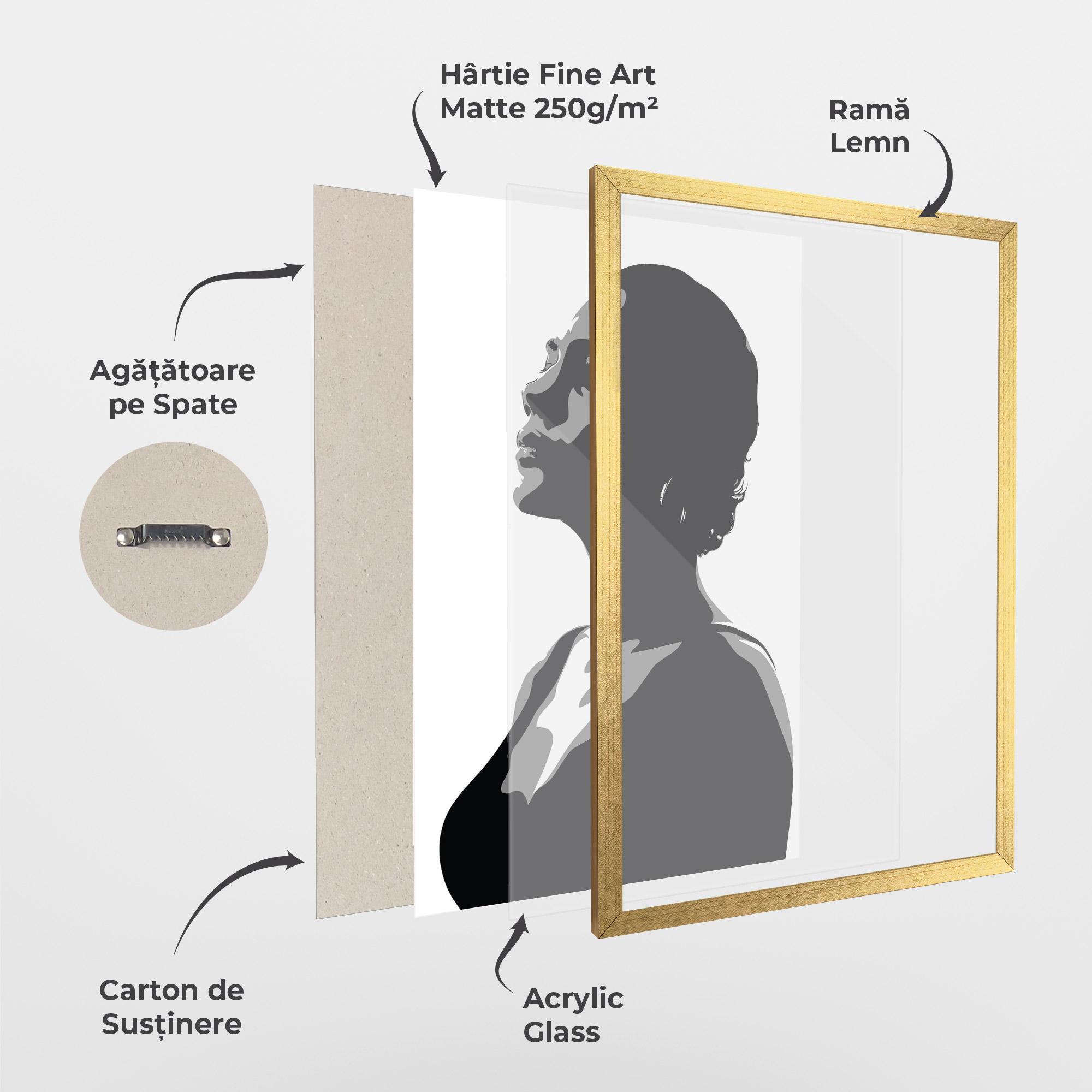 Poster Înrămat Black Woman Shilouette mockup 1