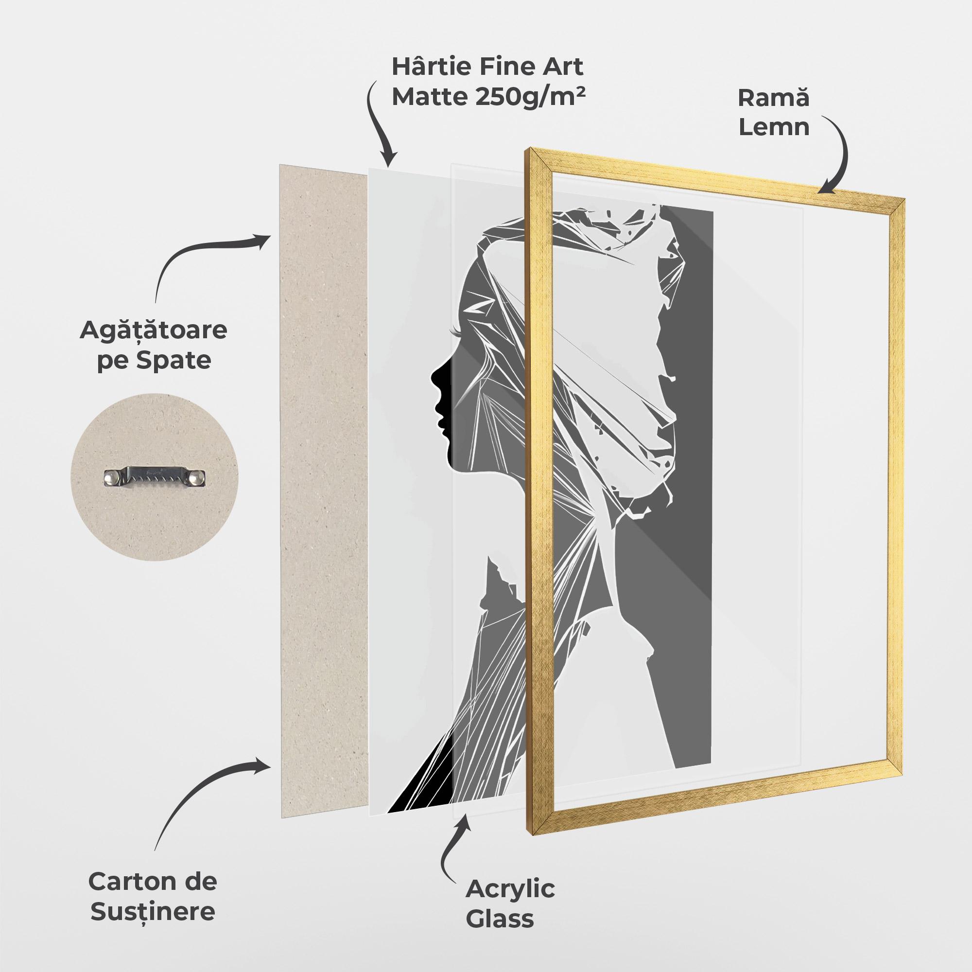 Poster Înrămat Girl Shilouette Art mockup 1