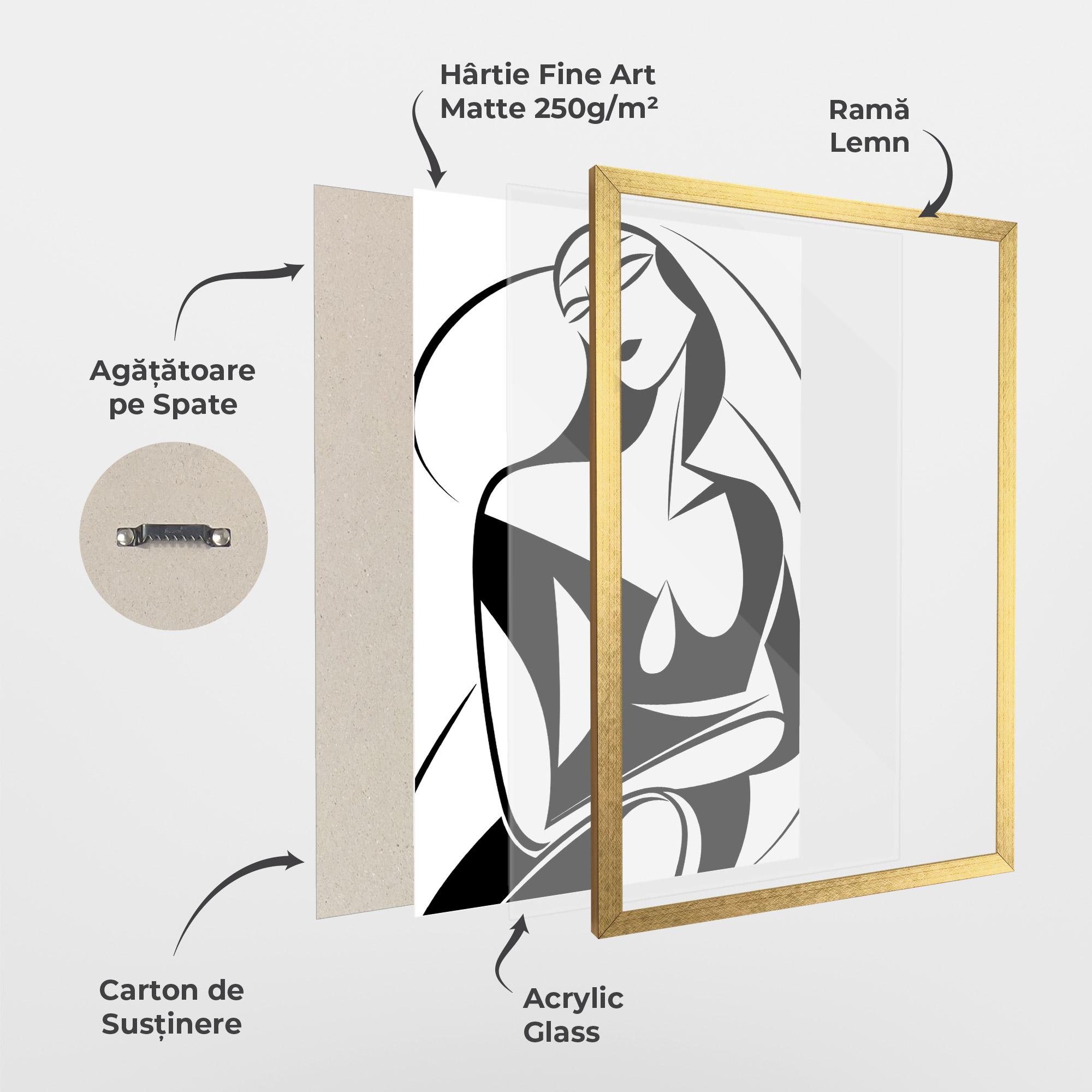 Poster Înrămat Pretty Woman Shilouette mockup 1