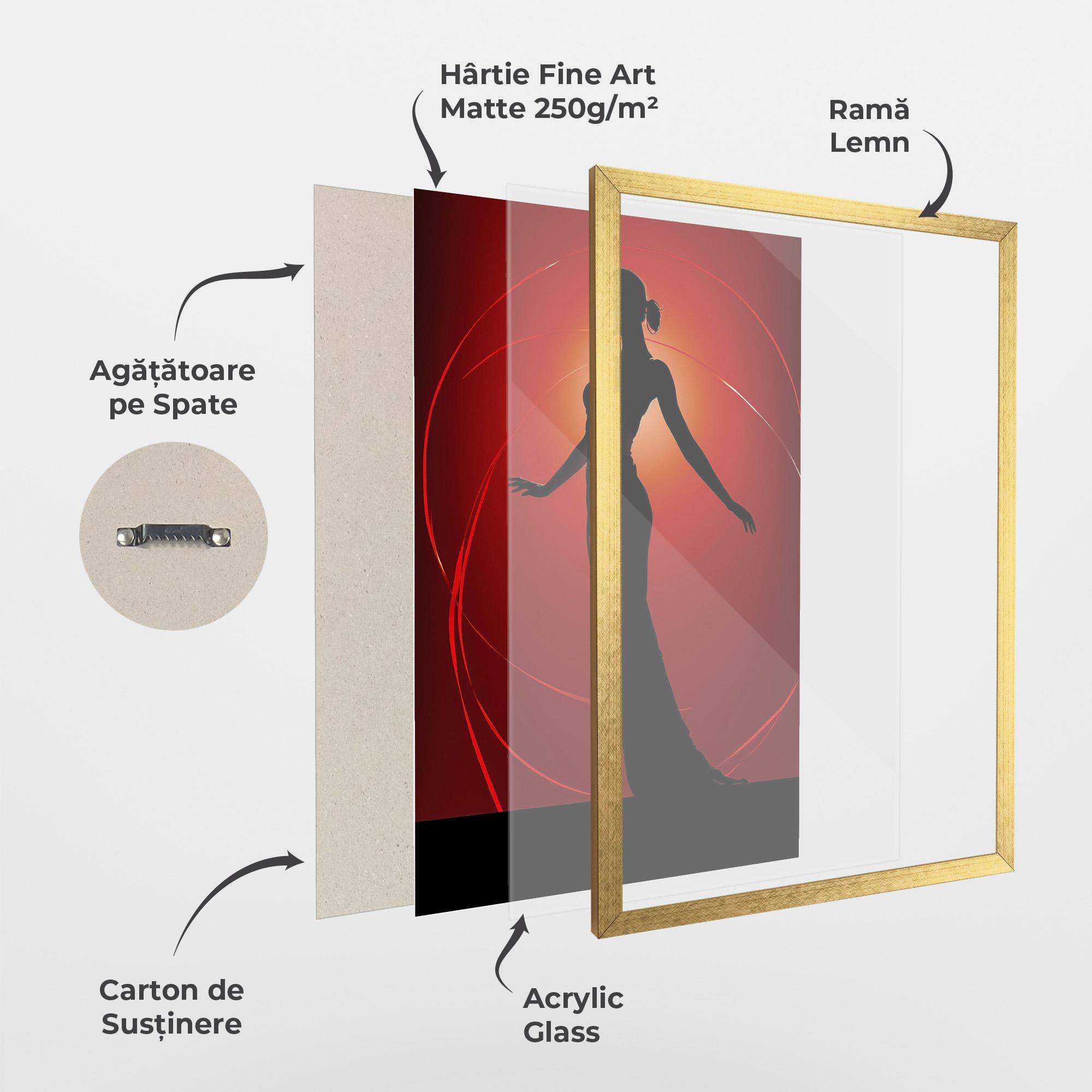 Poster Înrămat Red Background Girl mockup 1