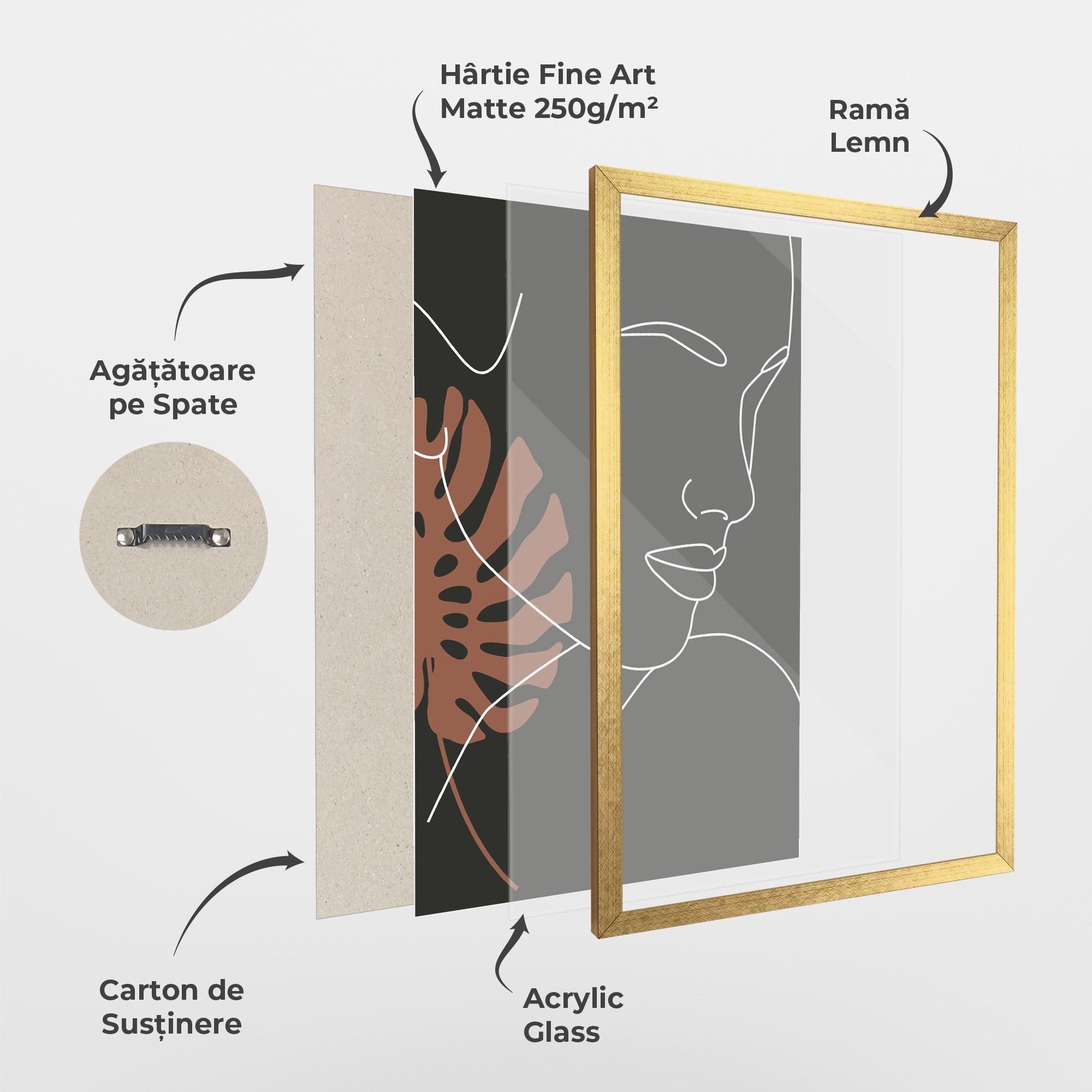 Poster Înrămat White Line Woman mockup 1