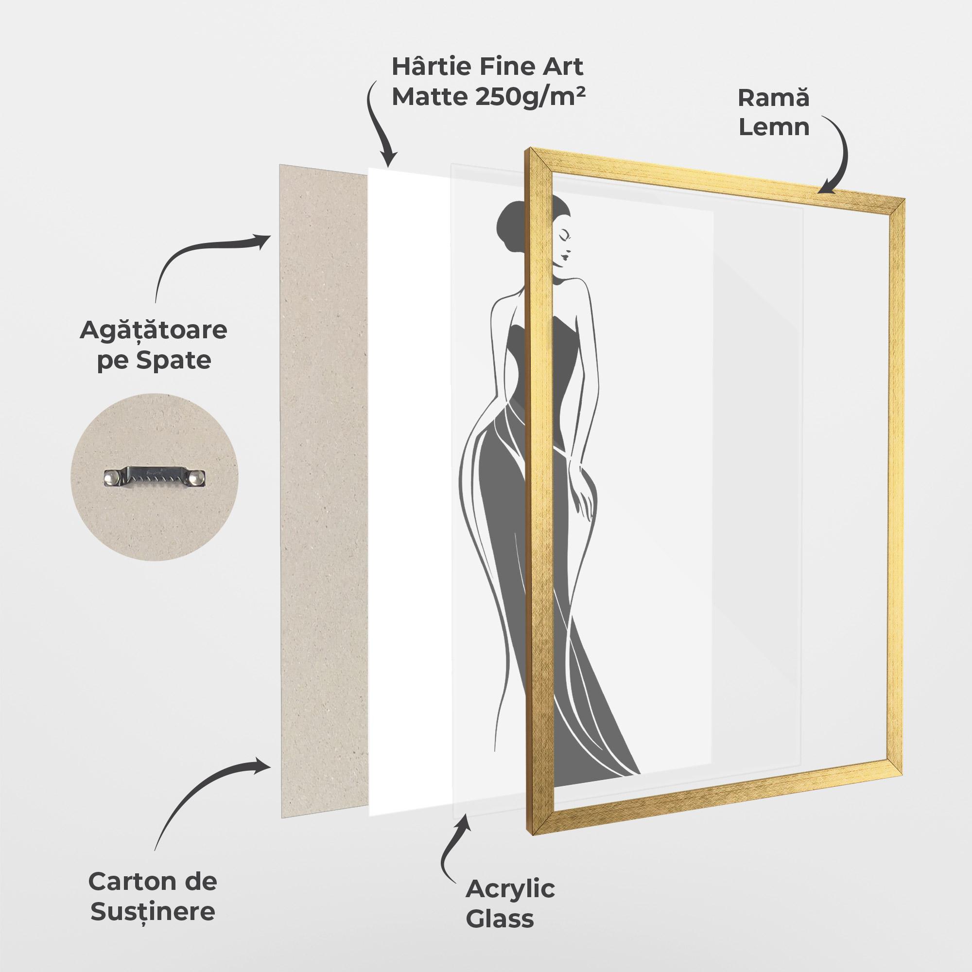 Poster Înrămat Woman Shape Line mockup 1