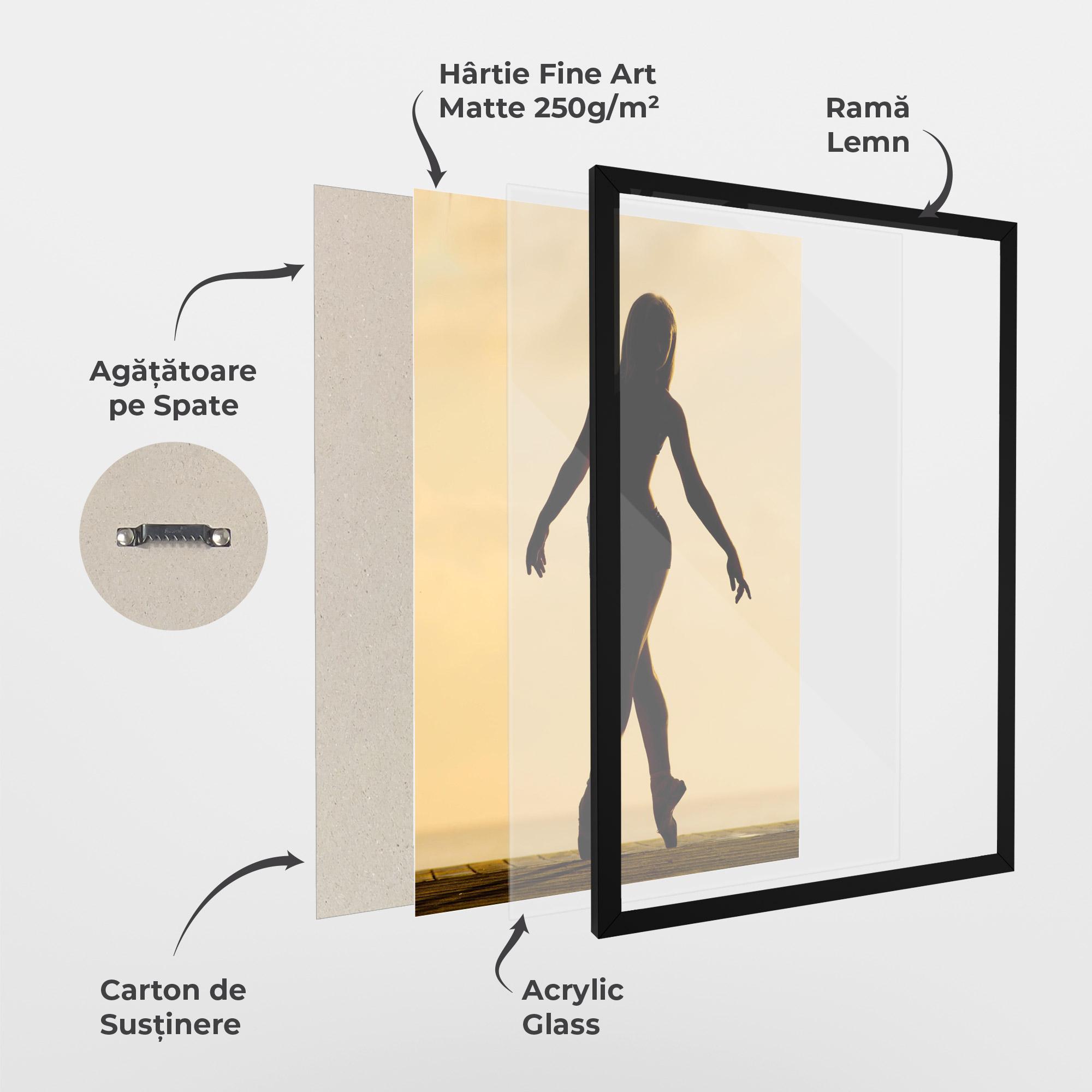 Poster Înrămat Ballet On Cream mockup 1