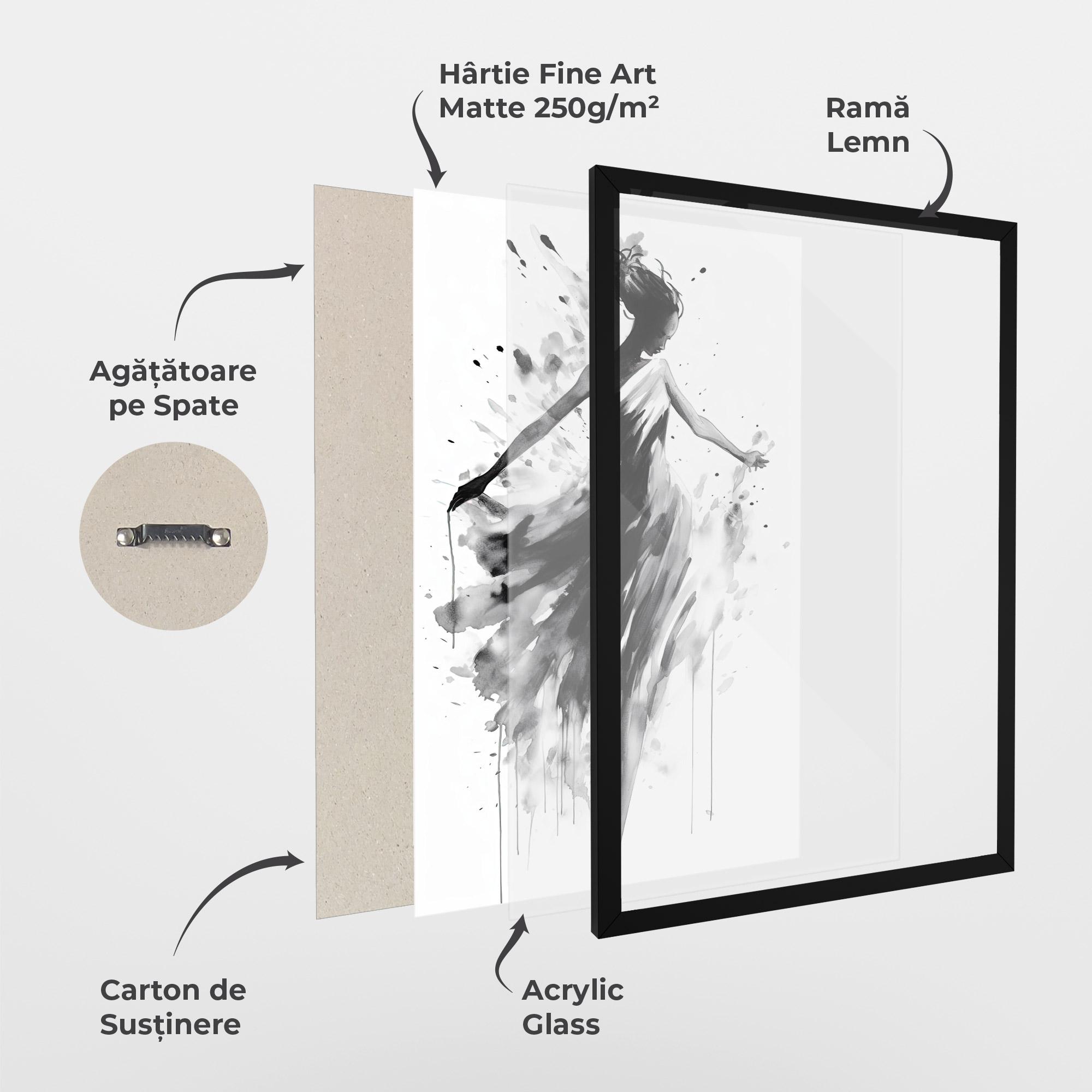 Poster Înrămat Beautiful Dancing Woman mockup 1