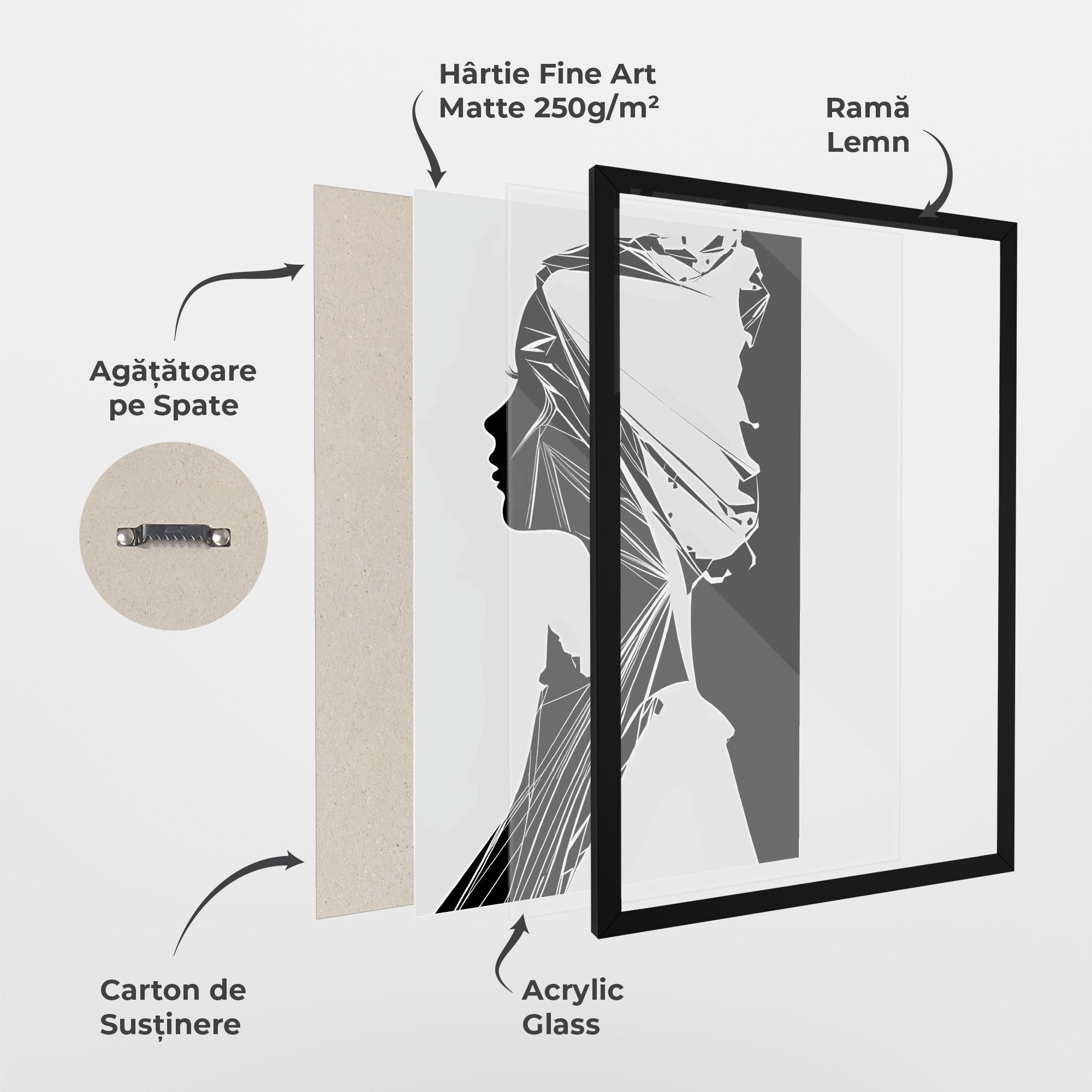 Poster Înrămat Girl Shilouette Art mockup 1