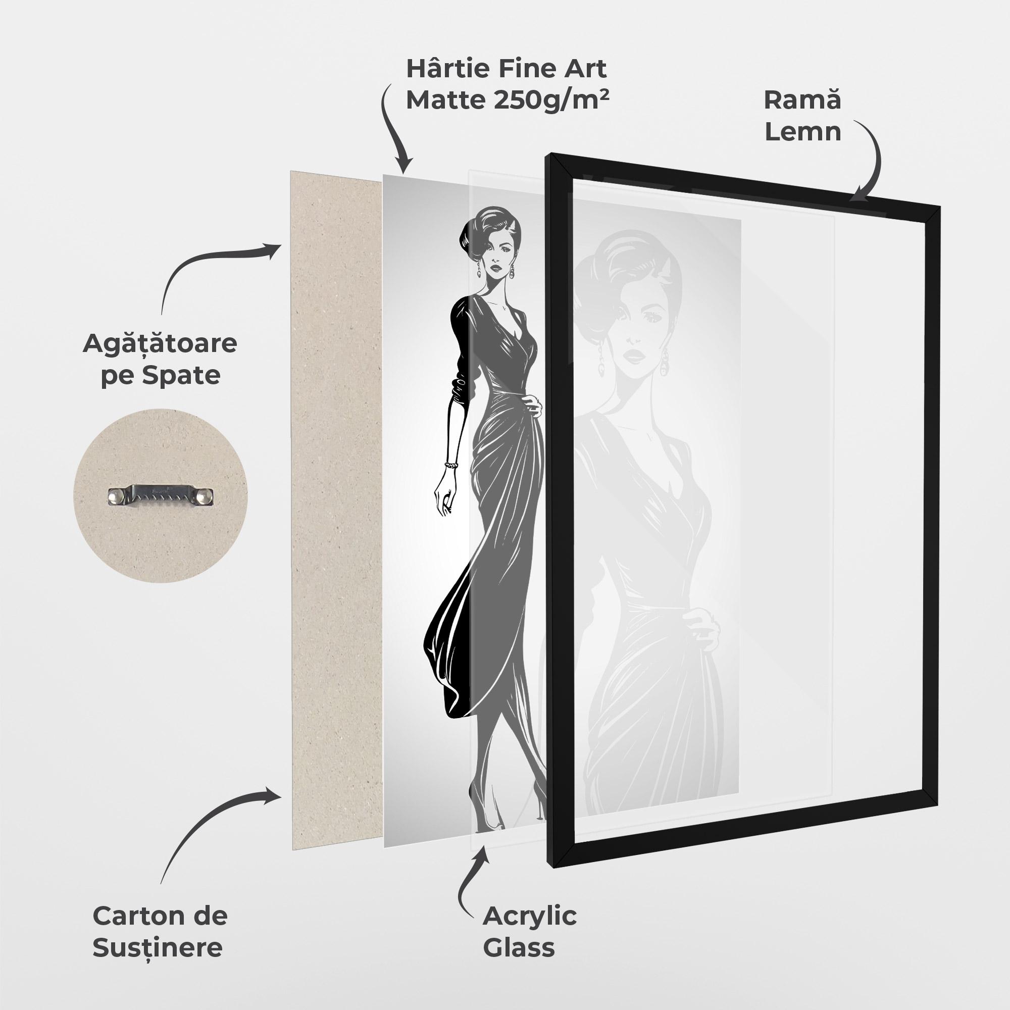 Poster Înrămat Lady Shilouette mockup 1