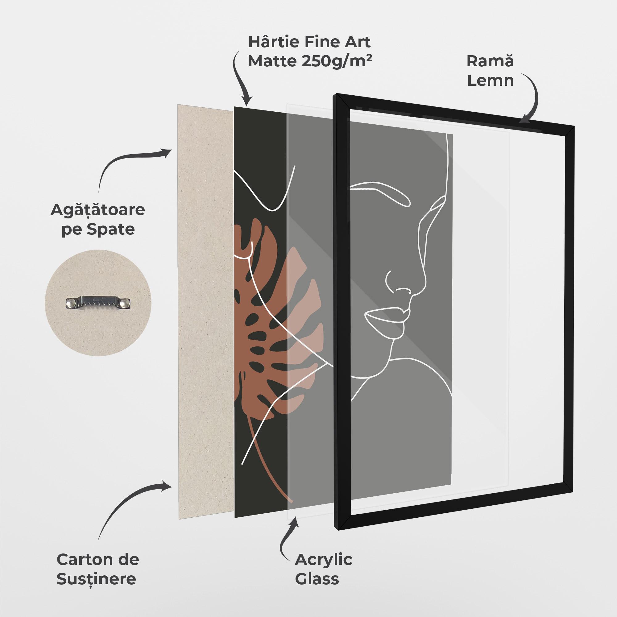 Poster Înrămat White Line Woman mockup 1