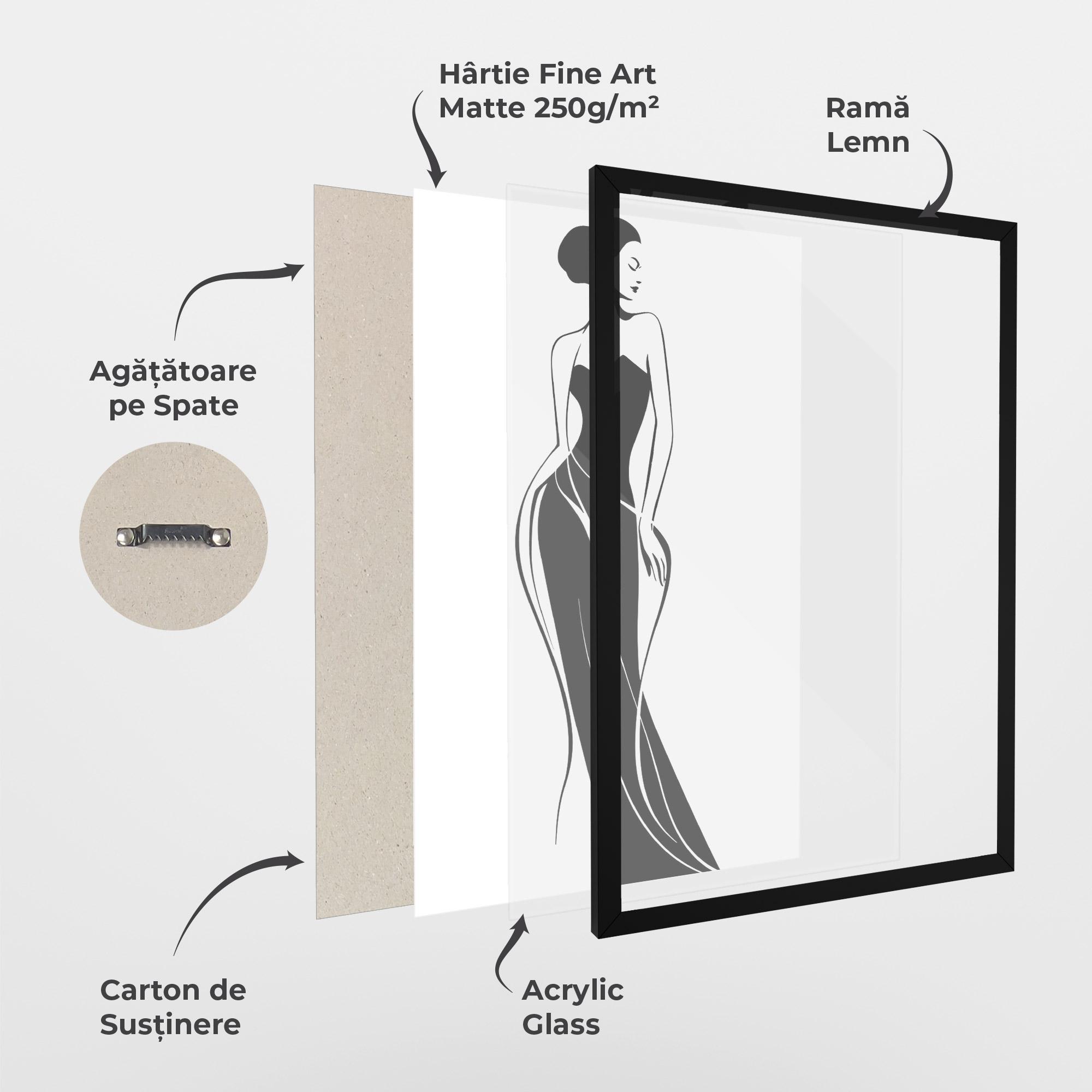 Poster Înrămat Woman Shape Line mockup 1