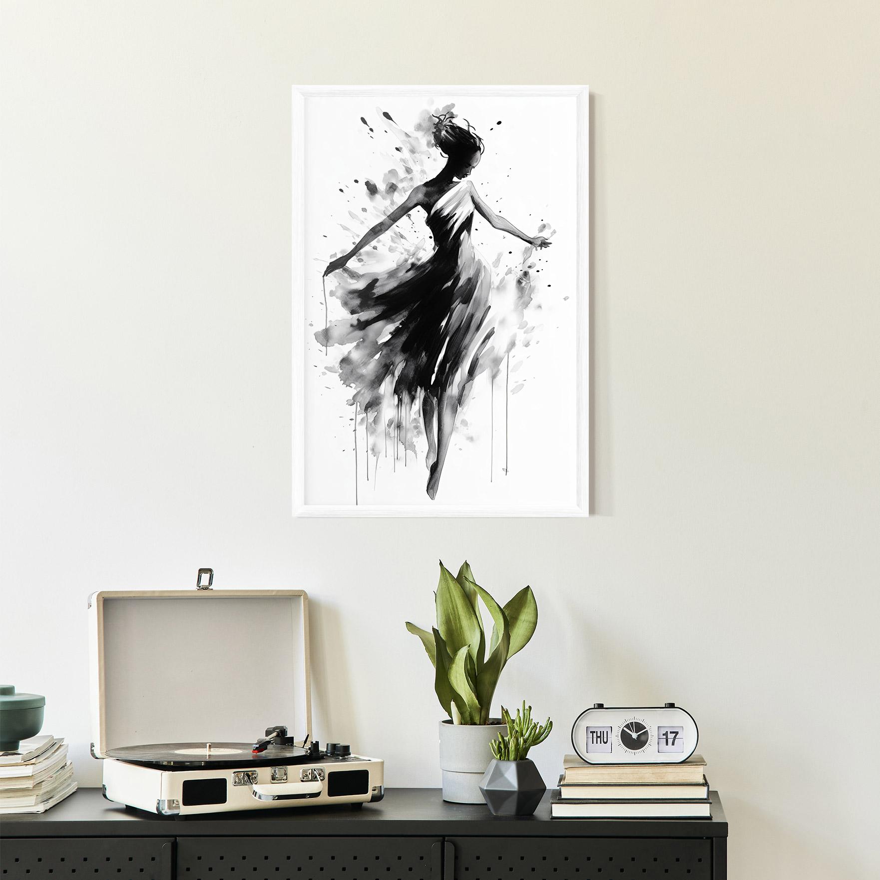 Poster Înrămat Beautiful Dancing Woman mockup 2