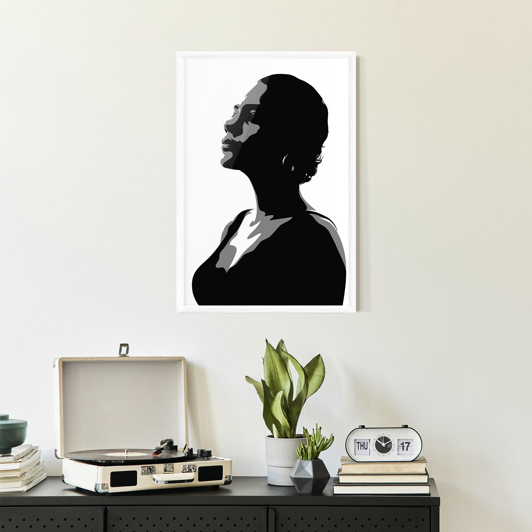 Poster Înrămat Black Woman Shilouette mockup 2