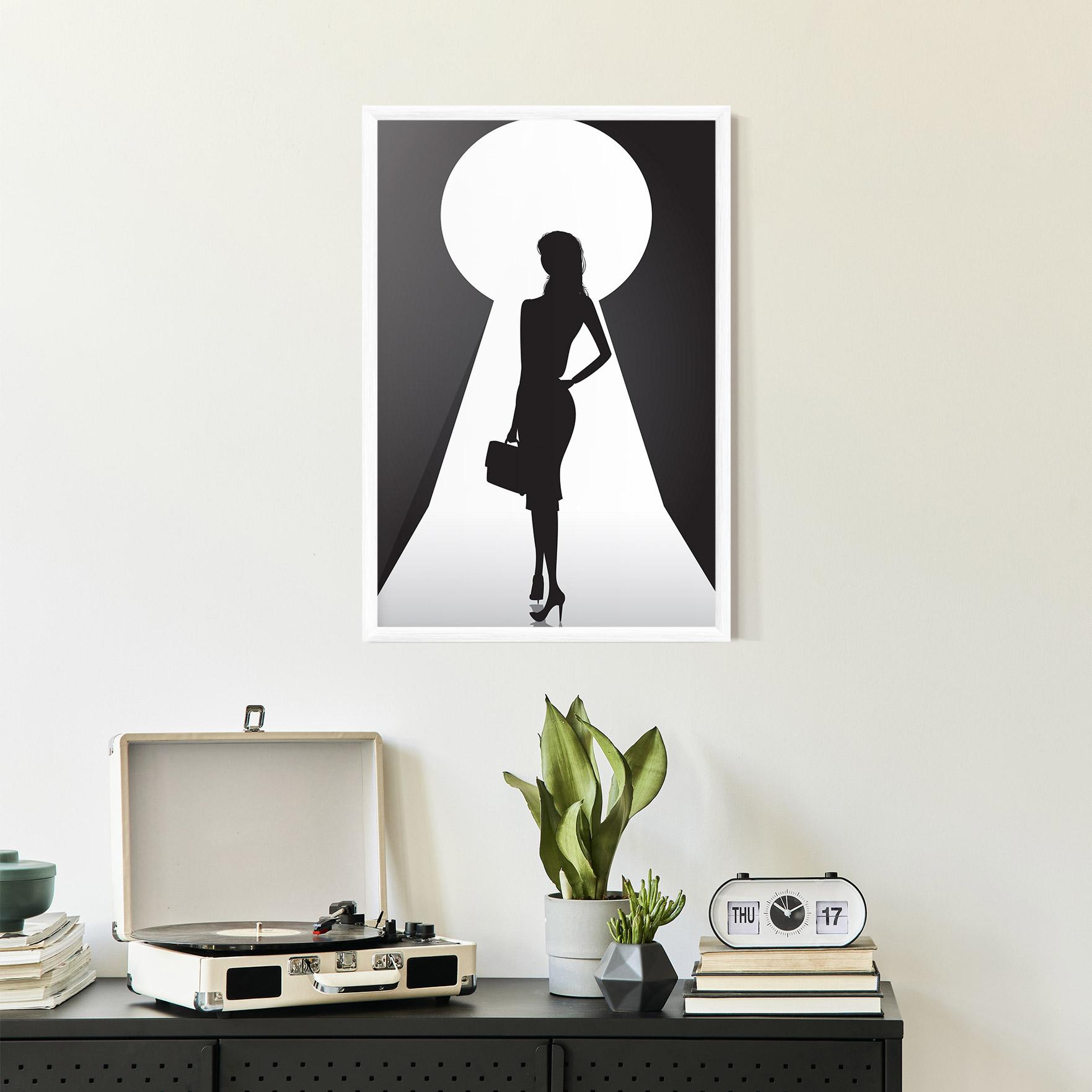 Poster Înrămat Girl Door mockup 2