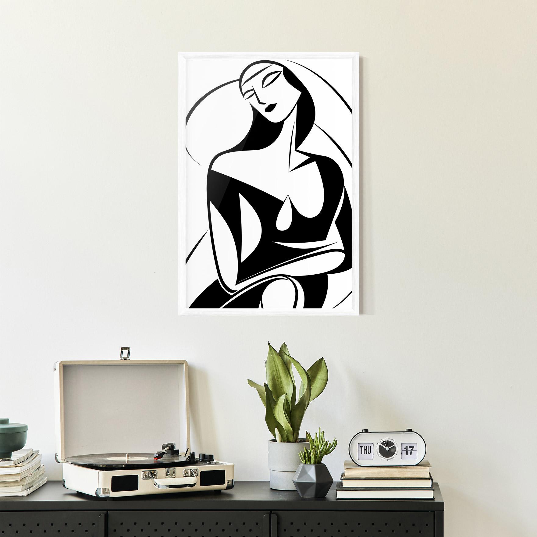 Poster Înrămat Pretty Woman Shilouette mockup 2