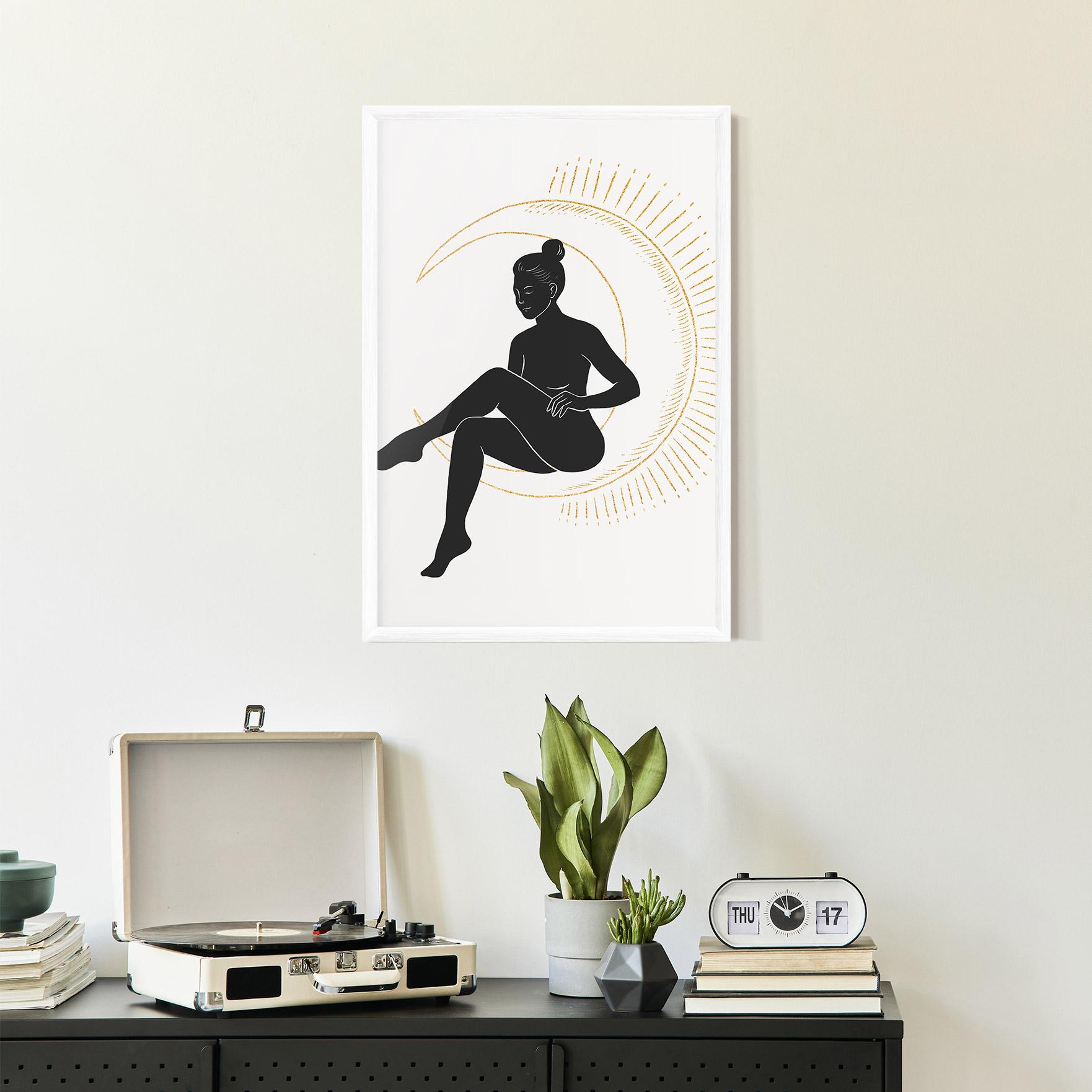 Poster Înrămat Sitting On The Moon mockup 2