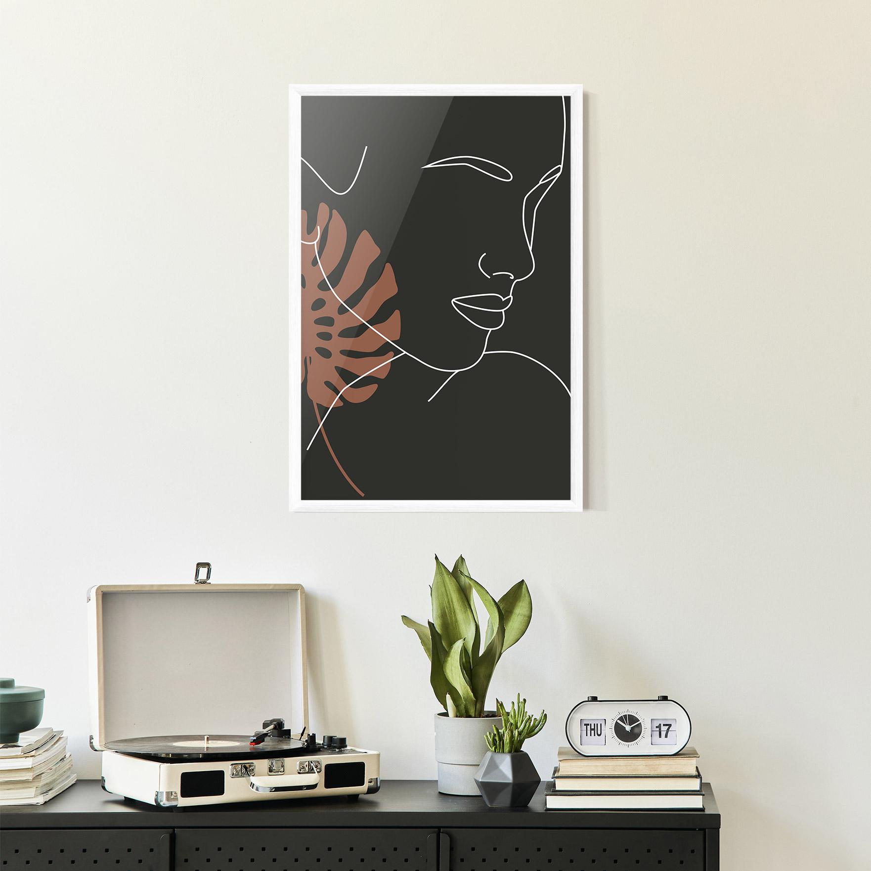 Poster Înrămat White Line Woman mockup 2