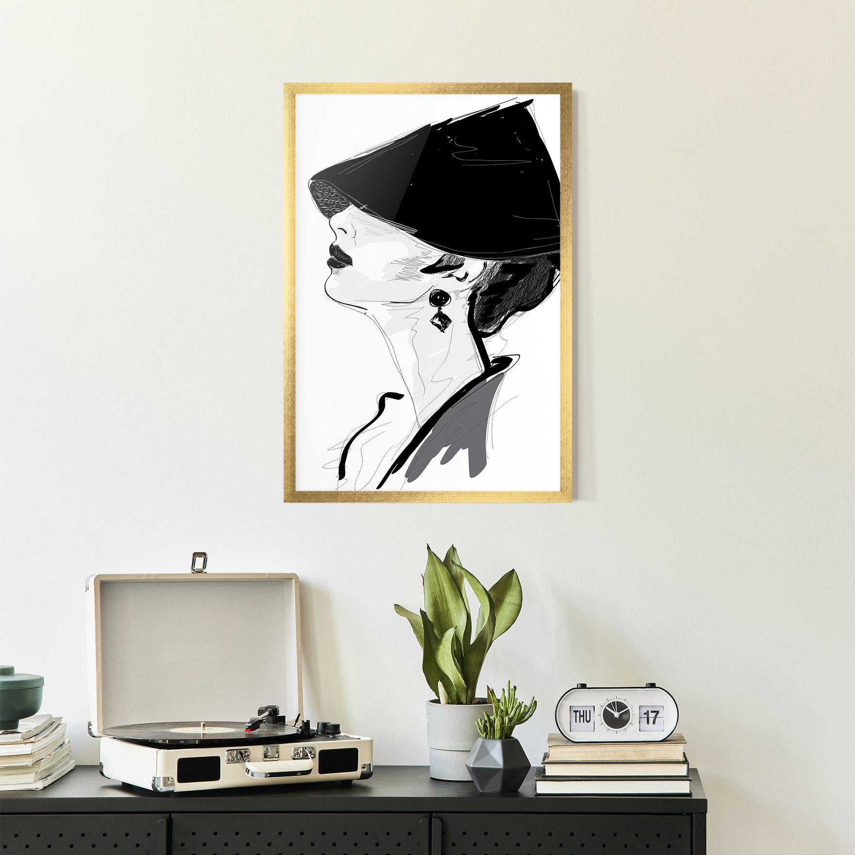 Poster Înrămat Asian Shilouette mockup 2