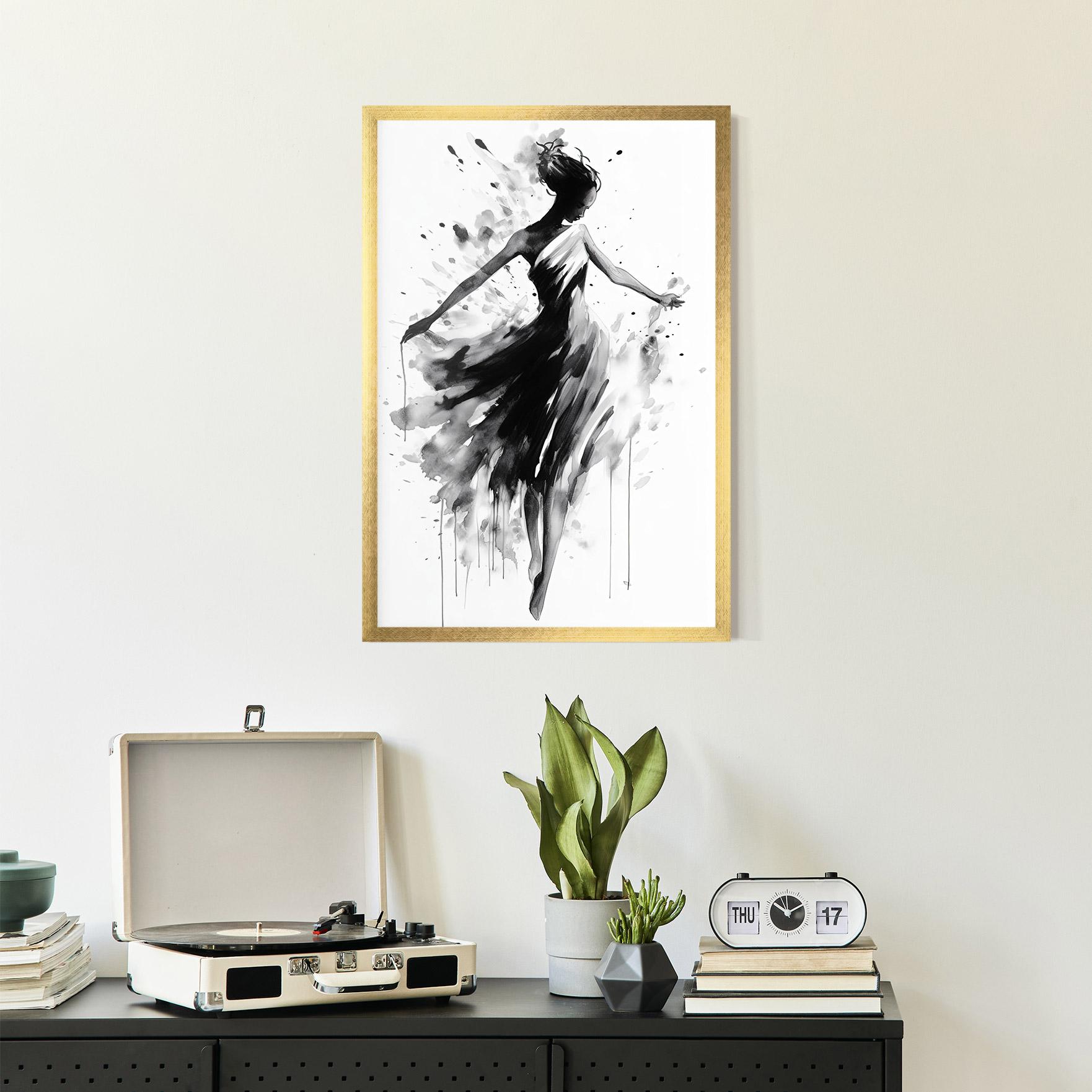Poster Înrămat Beautiful Dancing Woman mockup 2